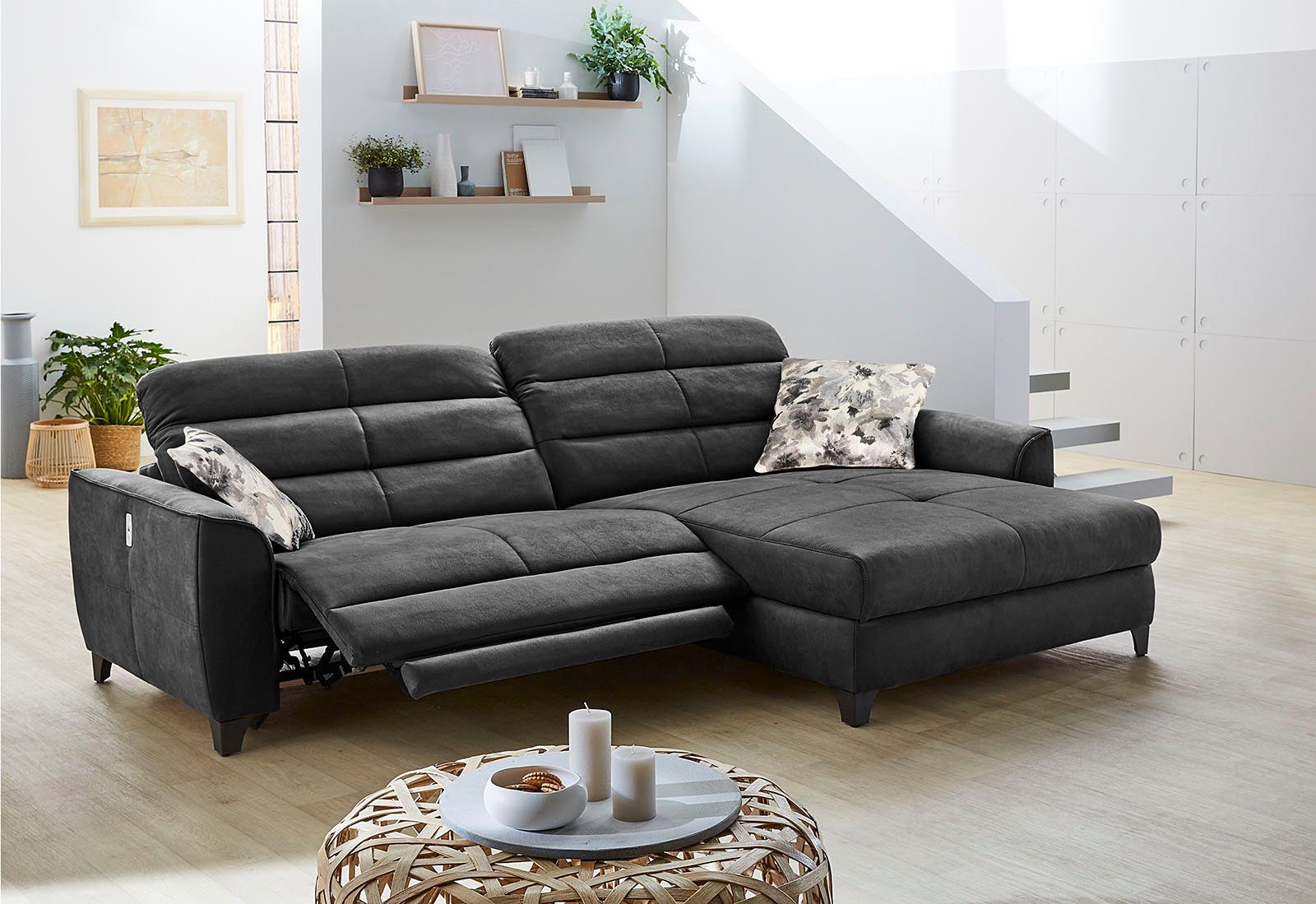 Jockenhöfer Gruppe Ecksofa Double breiten, elektromotorischen mit One, 2x Relaxfunktionen 120cm