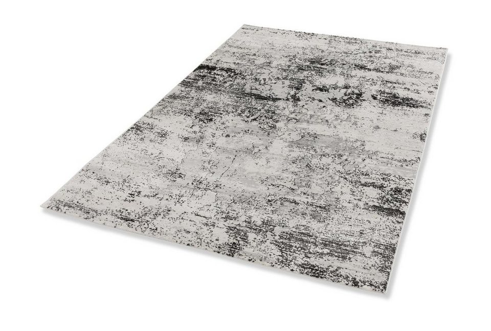 Teppich Antea, möbelando, rechteckig, rechteckig - Breite x Höhe ca. 80 cm  x 0,9 cm Maschinell gewebt Indoor - schwarz/beige Vintage