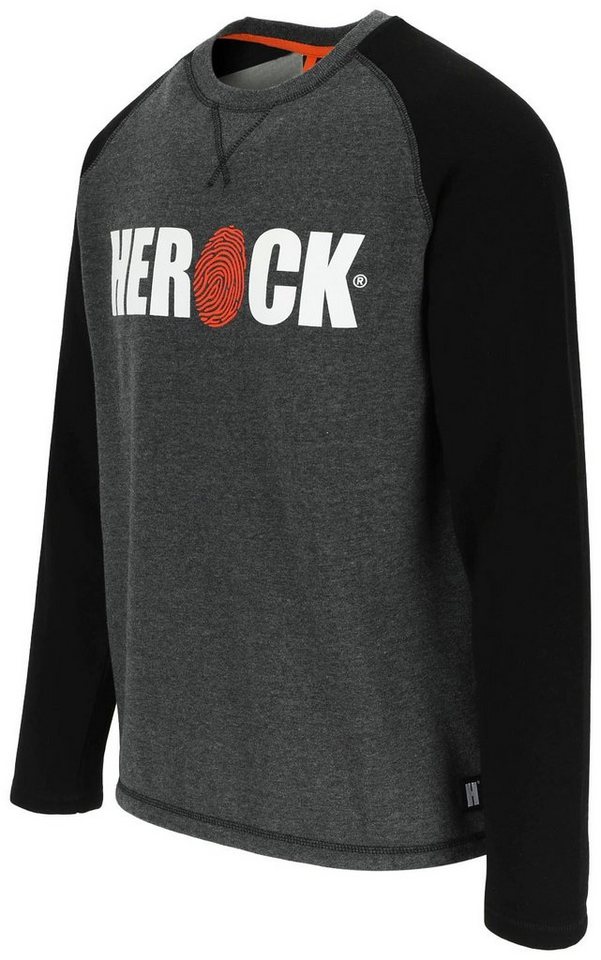 Herock Langarmshirt ROLES Sweater T-Shirt/Sweater, Rundhals, mit Herock®- Aufdruck, 2-Farbig Schwarz/Grau
