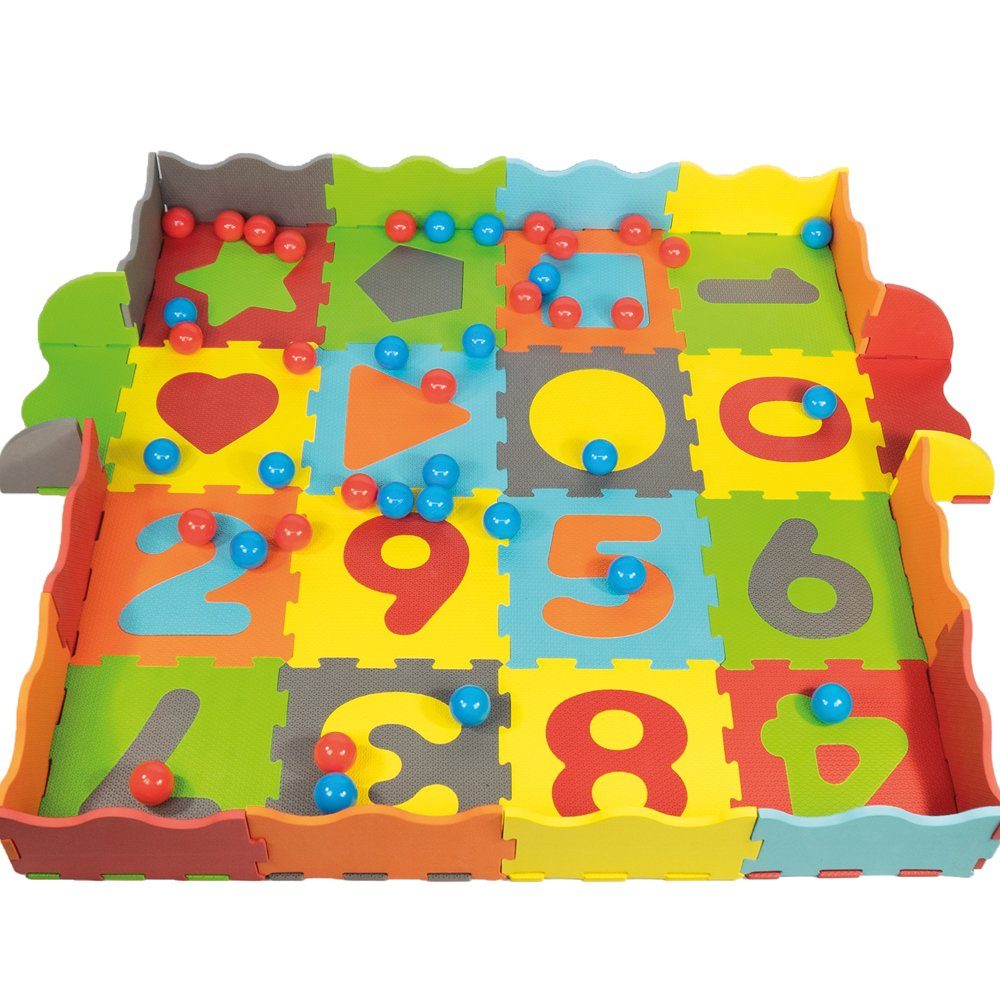 Klee-Kids Bällebad Schaumstoff Puzzlematte 93 Teilig, Mit Tasche