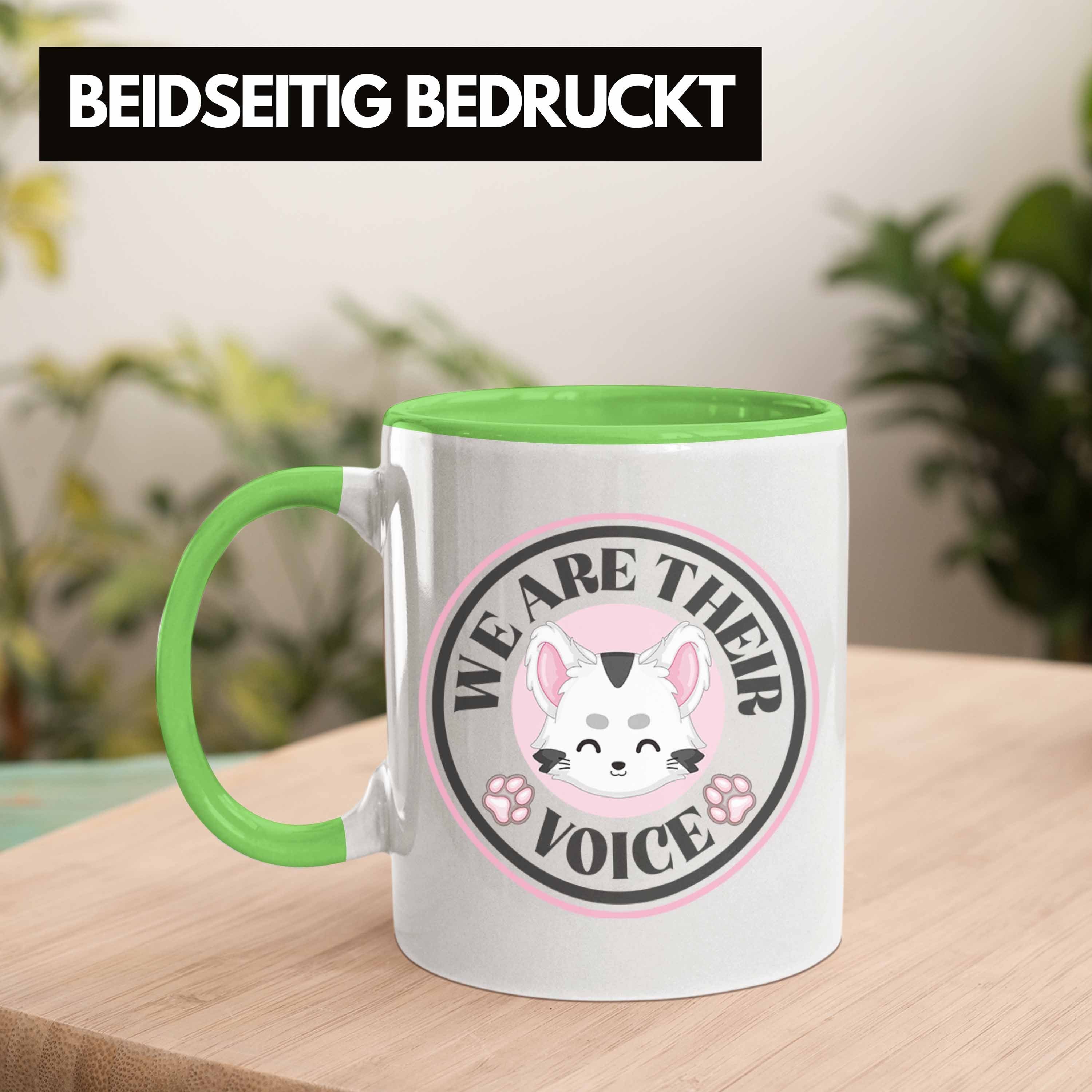 Their Tierschutz Statement Tasse Geschenkidee Veganer - Grün Trendation Geschenk Tasse Are Tierschützer Vegetarier We Trendation Voice