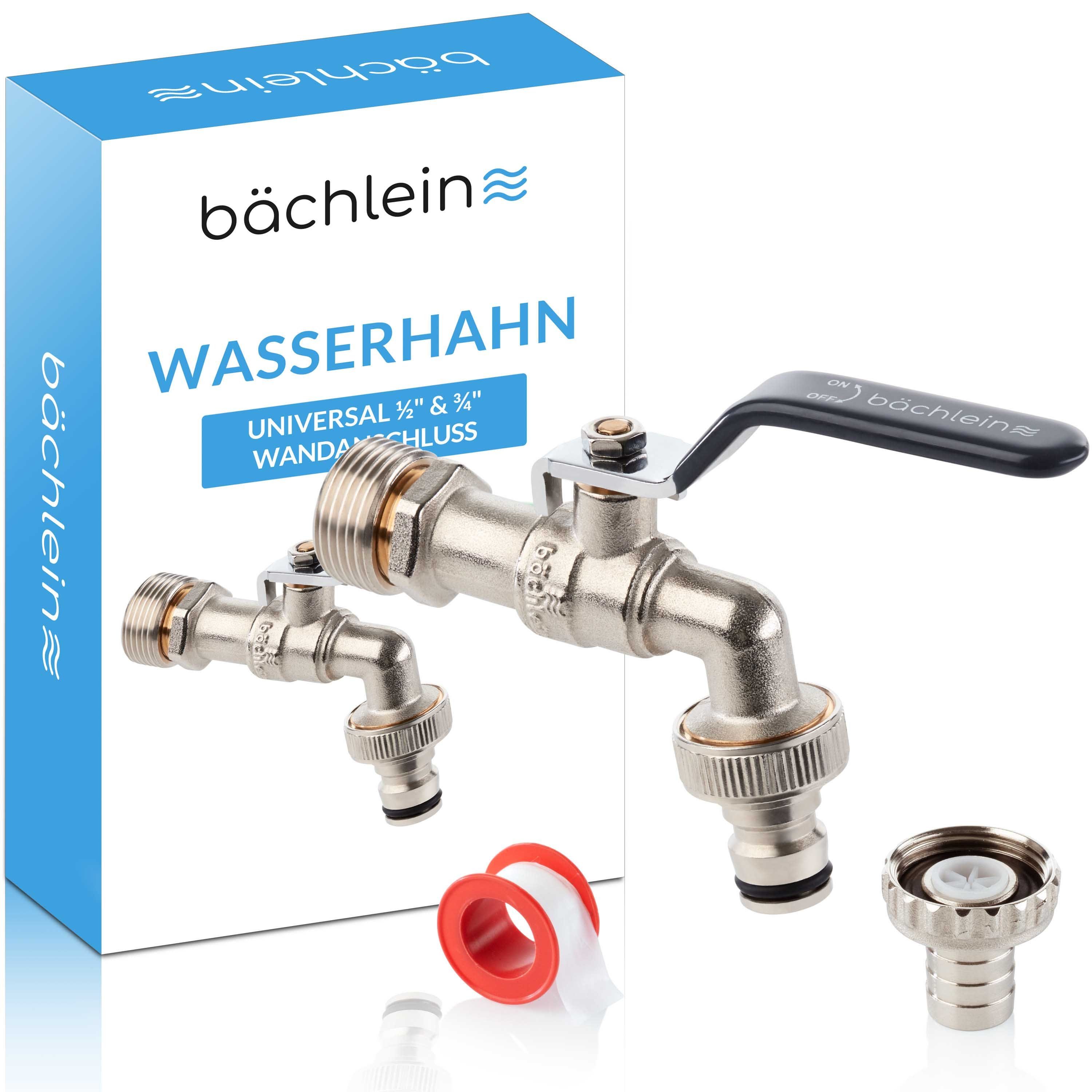 Bächlein Absperrventil Wasserhahn für den Garten - inkl. Adapter und PTFE-Tape
