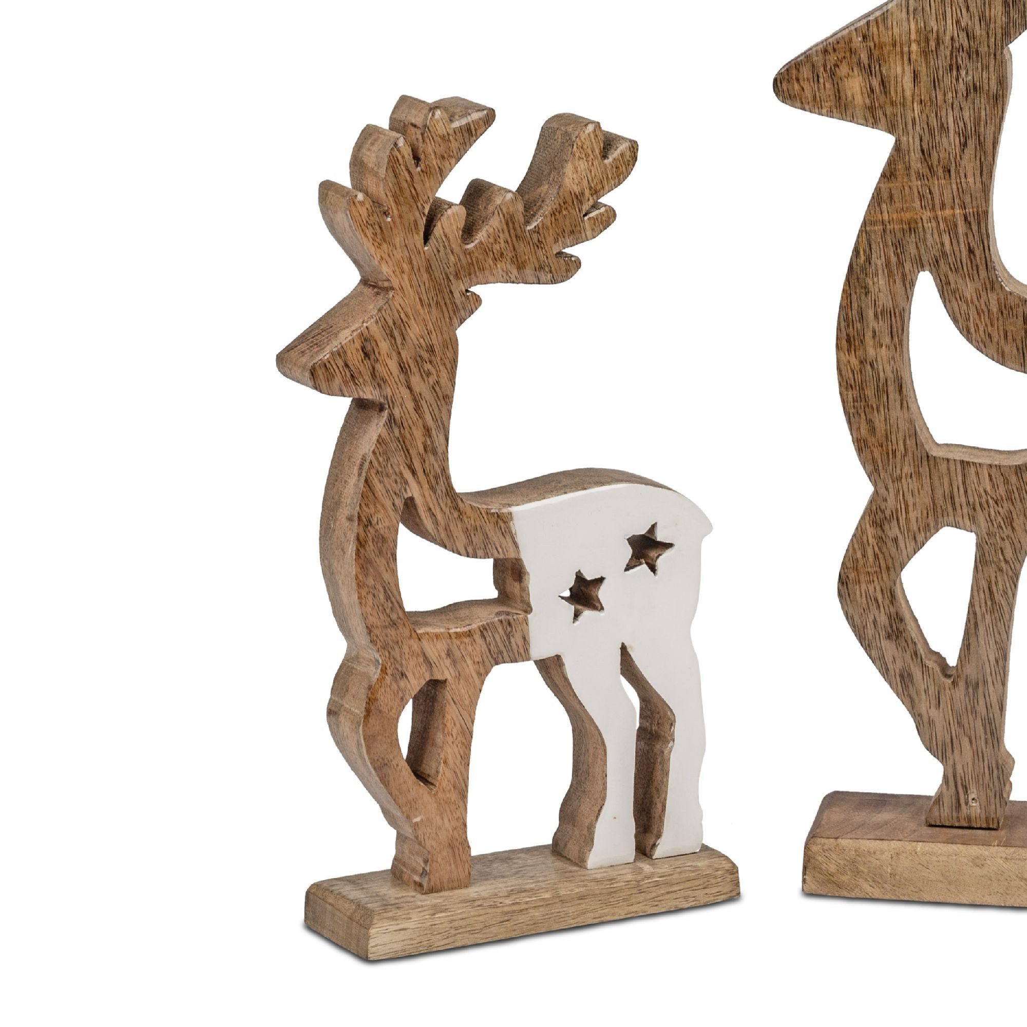 formano Dekofigur Alu Mangoholz, Höhe: 30cm, Farbe: Natur, Motiv: Reh