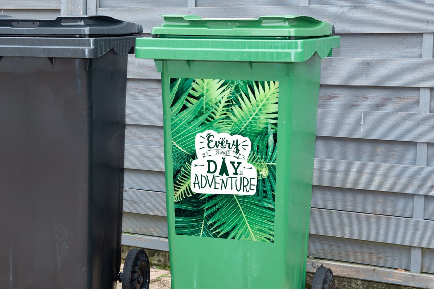 - Mülleimer-aufkleber, St), Sticker, Pflanzen Sommer Mülltonne, MuchoWow - (1 Container, Wandsticker Abfalbehälter Zitate