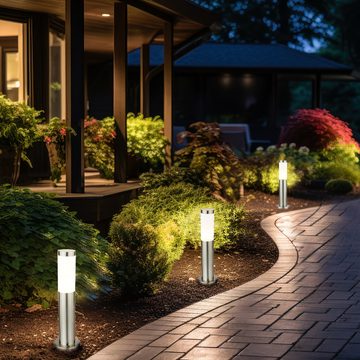 etc-shop LED Außen-Stehlampe, Leuchtmittel inklusive, Warmweiß, 6er Set LED Außen Steh Lampen Hof Einfahrt Beleuchtung