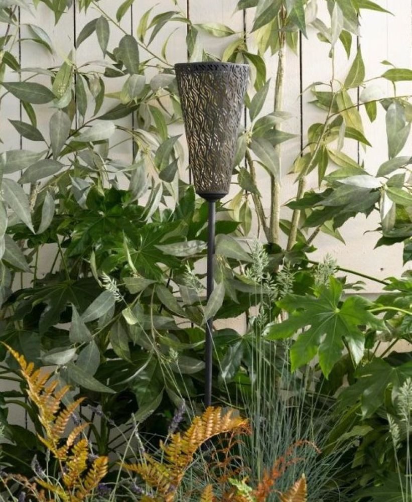 Luxform Gartenleuchte Luxform Solar Torch Norwich, set of 2, LED fest integriert, Warmweiß, LED-Fackellampe, Solarenergie, warmweiß, aus Metall, IP44