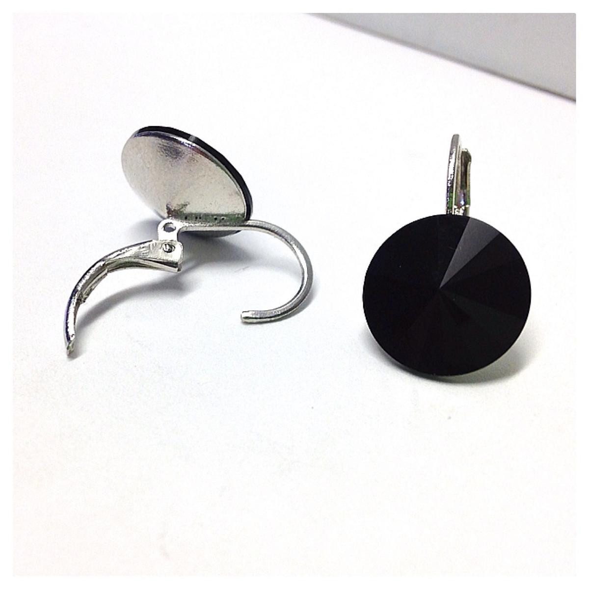Edelschmiede925 Paar Ohrhänger Edelschmiede925 Ohrhänger (Stift = Titan) Swarovski Kristall 12 mm