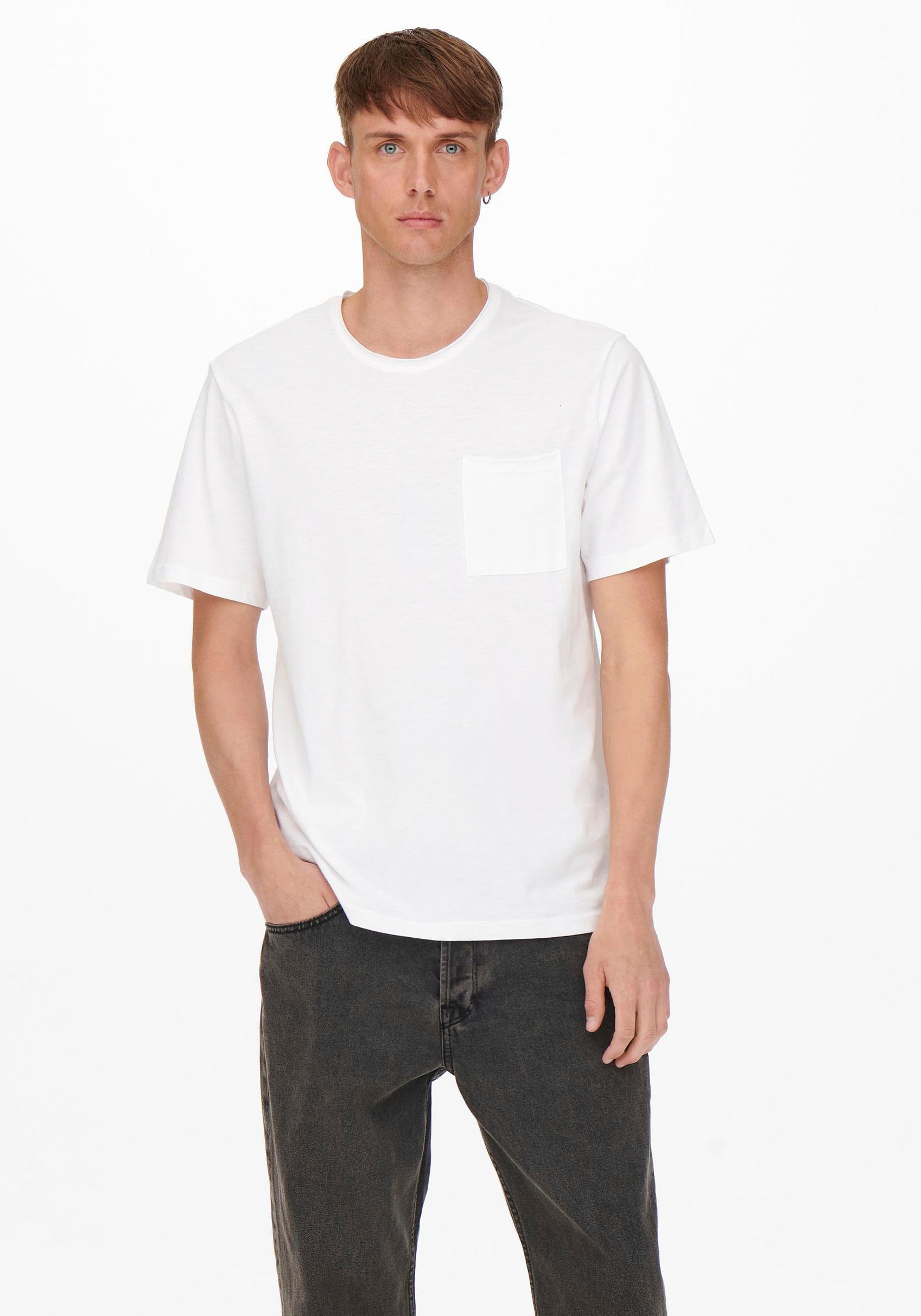 ONLY & SONS T-Shirt ROY weiß