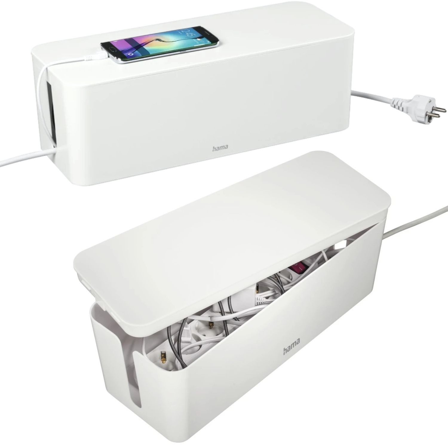 Hama Kabelbox Design Kabelbox Weiß Kabelmanager Ladebox, (1x Kabelbox, Aufb günstig online kaufen