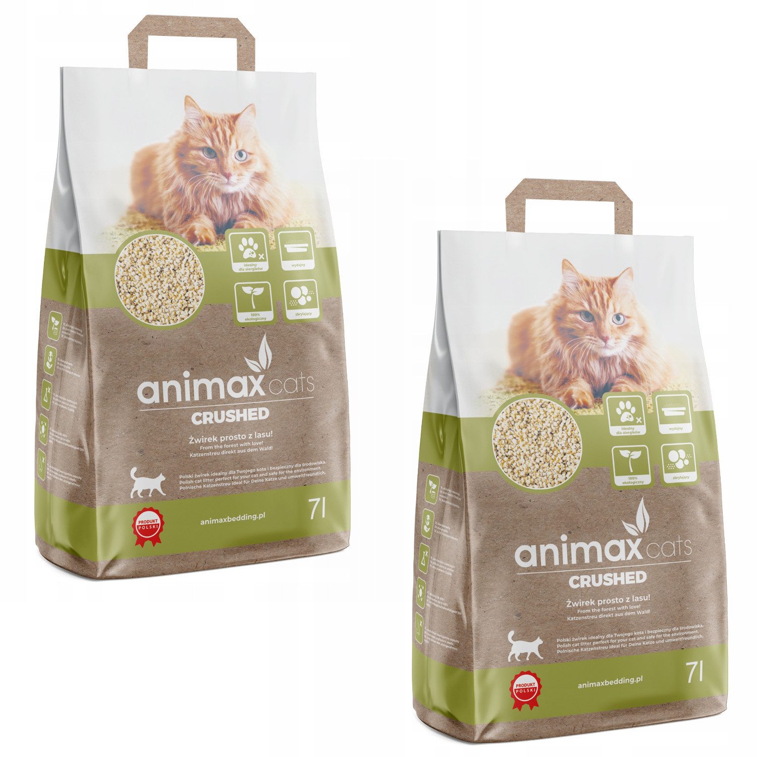Animax Katzenstreu (2-tlg), Cats 20l klumpende zerkleinerte Holzstreu