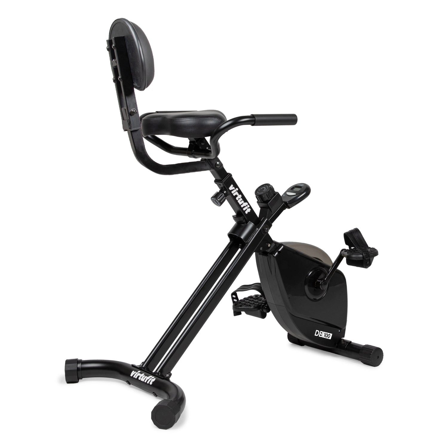 VirtuFit Spieltisch VirtuFit DB100 faltbares Deskbike mit Rückenlehne und LCD-Konsole