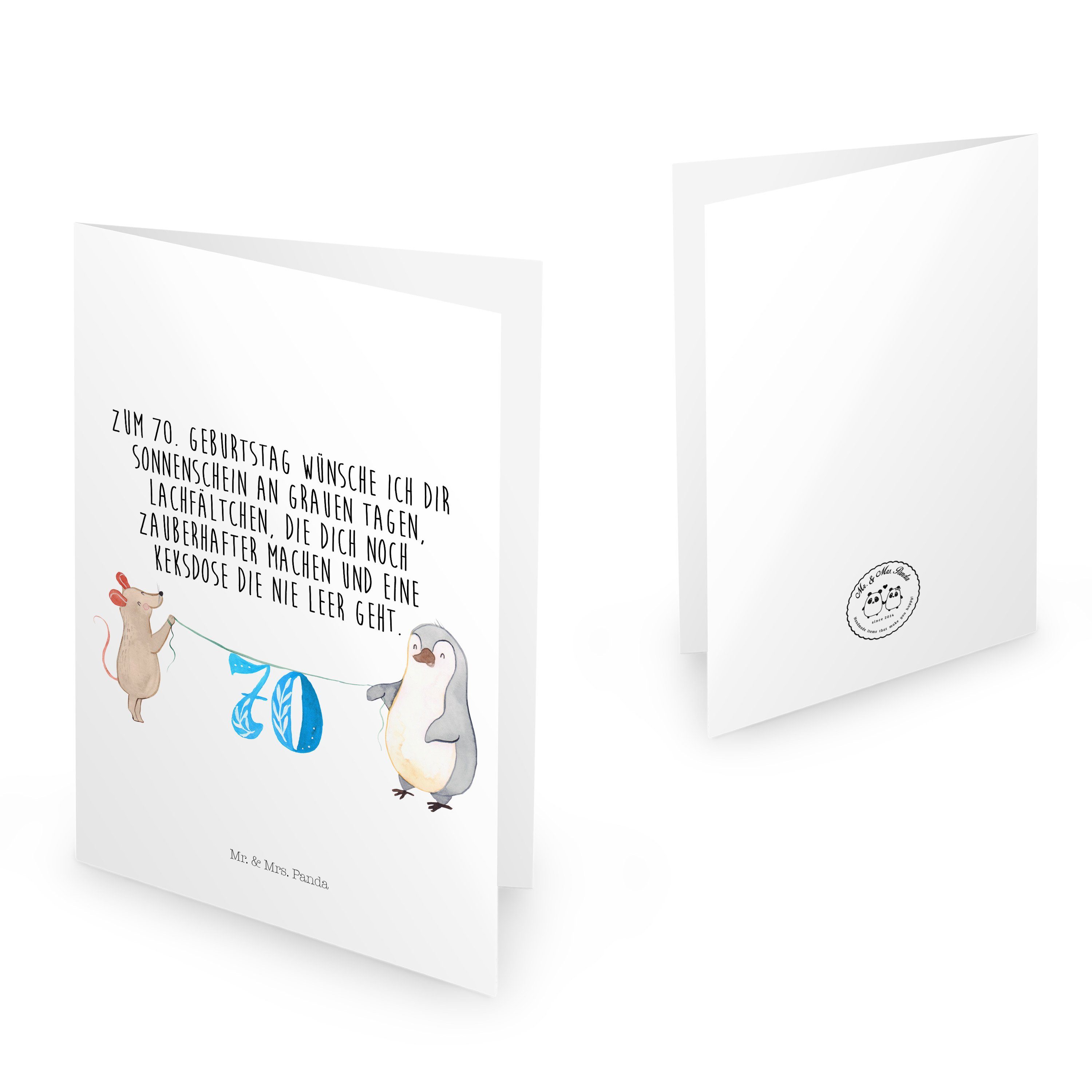 Panda Geschenk, Hochzeitskarte, Pinguin Geburtstag Mr. Geburtstagskarten & - Maus Feier 70. Mrs. Weiß -