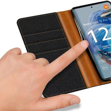 CoolGadget Handyhülle Denim Schutzhülle Flip Case für Xiaomi Poco X5 Pro 5G, Book Cover Handy Tasche Jeans Hülle für Poco X5 Pro 5G Klapphülle