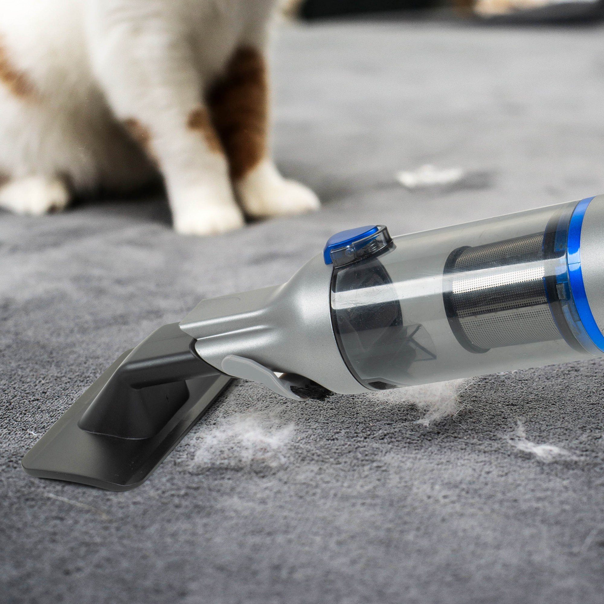 Genius Akku-Handstaubsauger Invictus One 2.0 Handstaubsauger + Bodenstaubsauger 15-TLG, 11,2 W, blau, beutellos & kabellos 13kPA, 2x HEPA Filter, Akku, Bürsten-Set