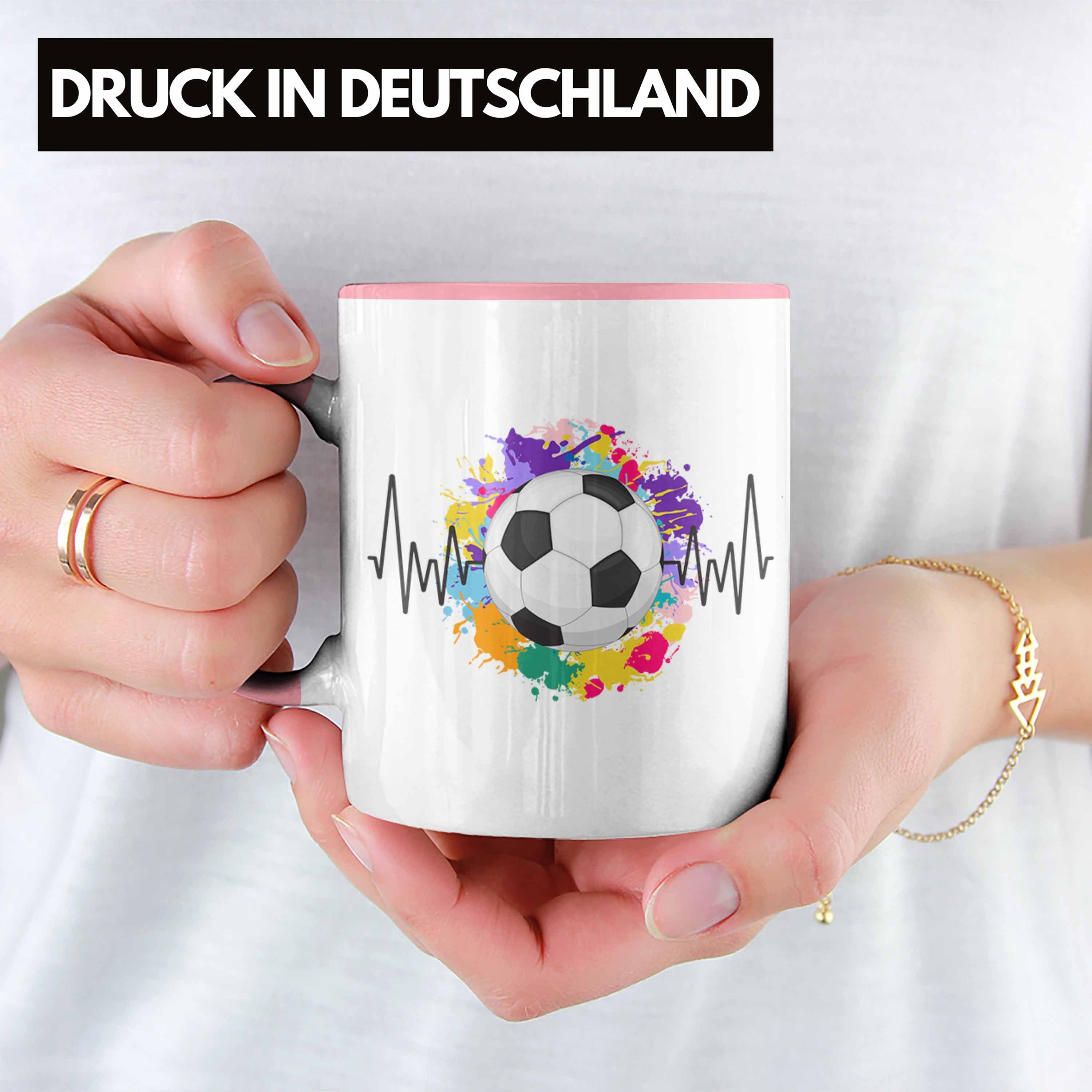 Geschenk Fussball für Tasse Tasse Tr Rosa Herzschlag Spieler Trendation - Fußball Trendation