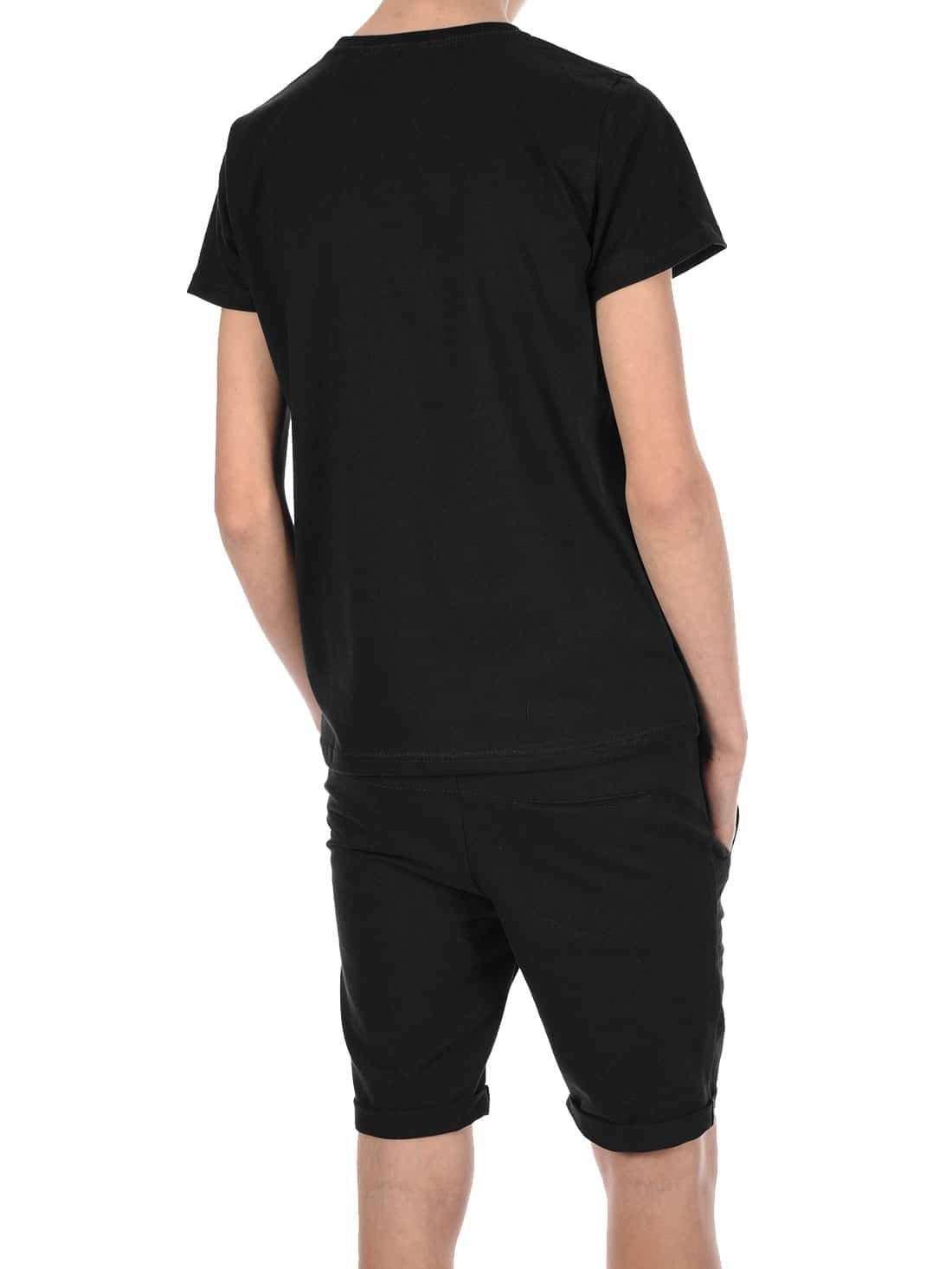 BEZLIT T-Shirt (1-tlg) Schwarz mit & Sommer elastischem Schwarz Bund Set Jungen / Shorts