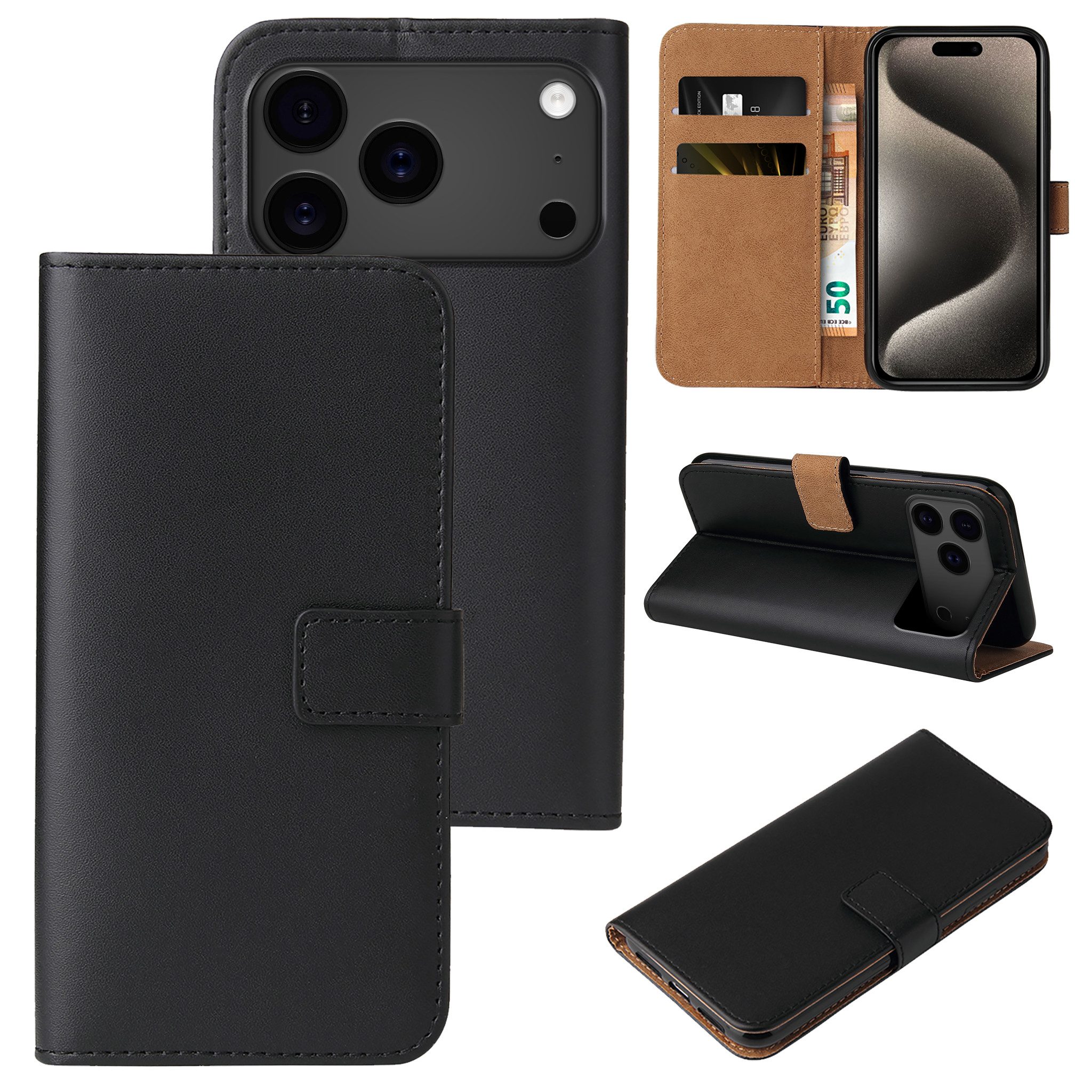 Tec-Expert Handyhülle Klapp Hülle für Apple iPhone 17 Pro, Flip Case für Apple iPhone 17 Pro