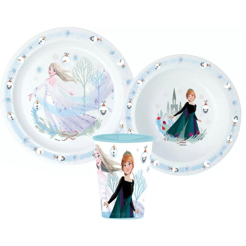 Kindergeschirr-Set Disney Die Eiskönigin Weihnachten Geschirr-Set 3 teilig
