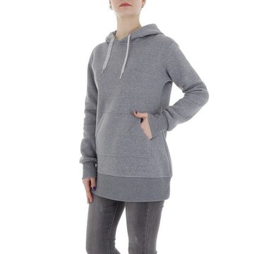 Ital-Design Fleeceshirt Damen Freizeit (86099131) Kapuze Pullover & Strick in Grau