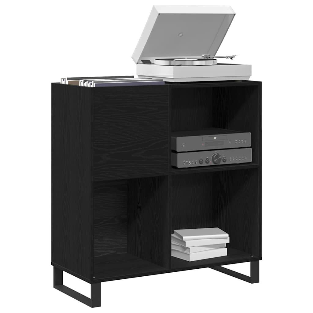 vidaXL Media-Regal, Schallplattenschrank Schwarz Eichen-Optik 85 x 38 x 89 cm
