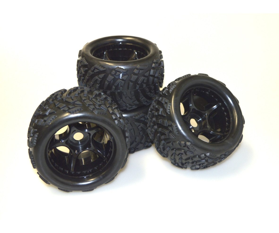 Carson 1:8 Virus Bugy - Truggy Reifen Räder Set 4 Stück RC-Ladegerät