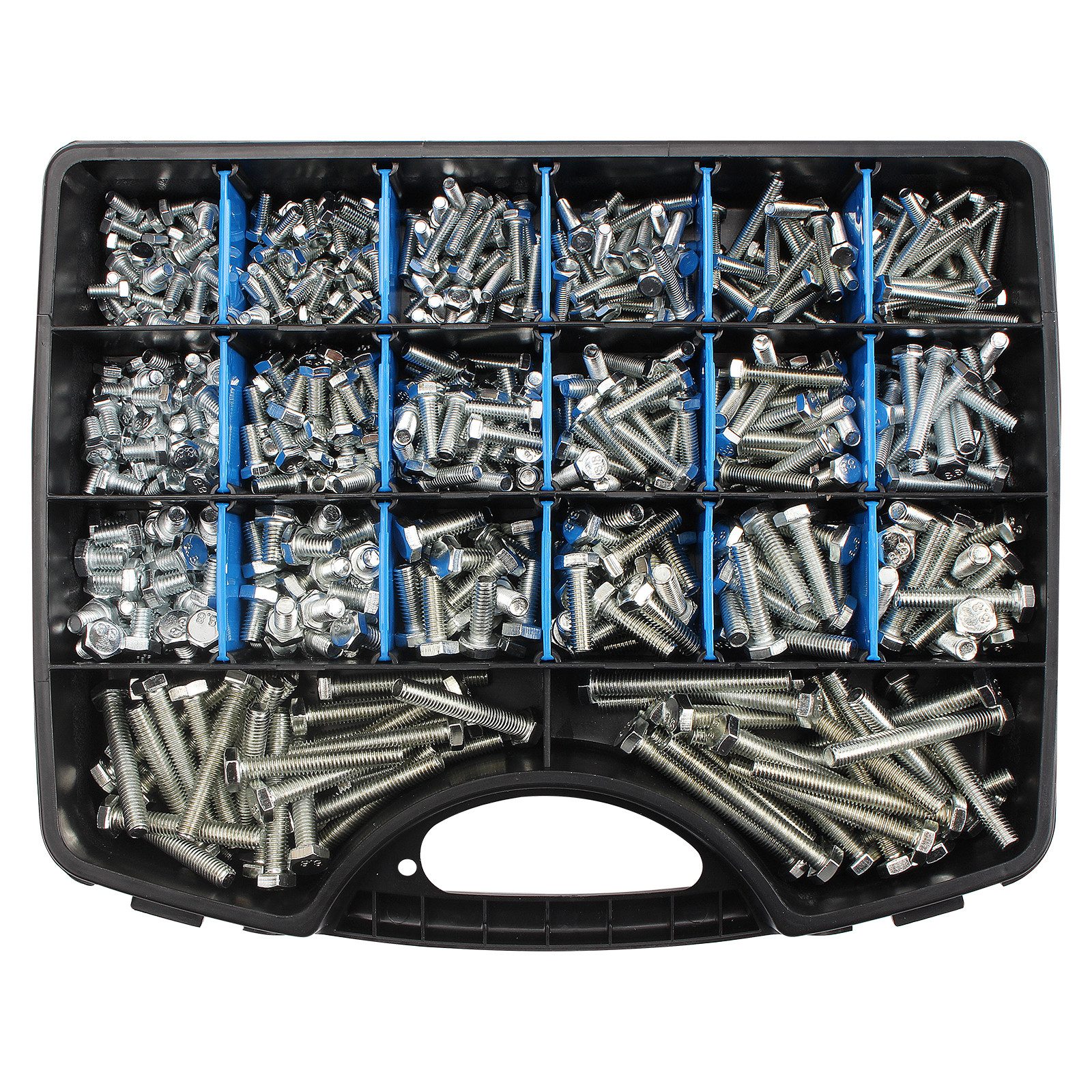 CCLIFE Sechskantschraube Sechskant Schrauben Verzinkt Schraube Voll 8.8 580tlg M4 M5 M6