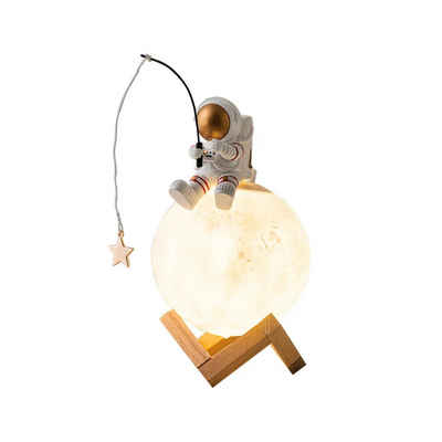 COFI 1453 Nachttischlampe Nachtlampe mit Luftbefeuchterfunktion Mondmotiv sitzender Astronaut
