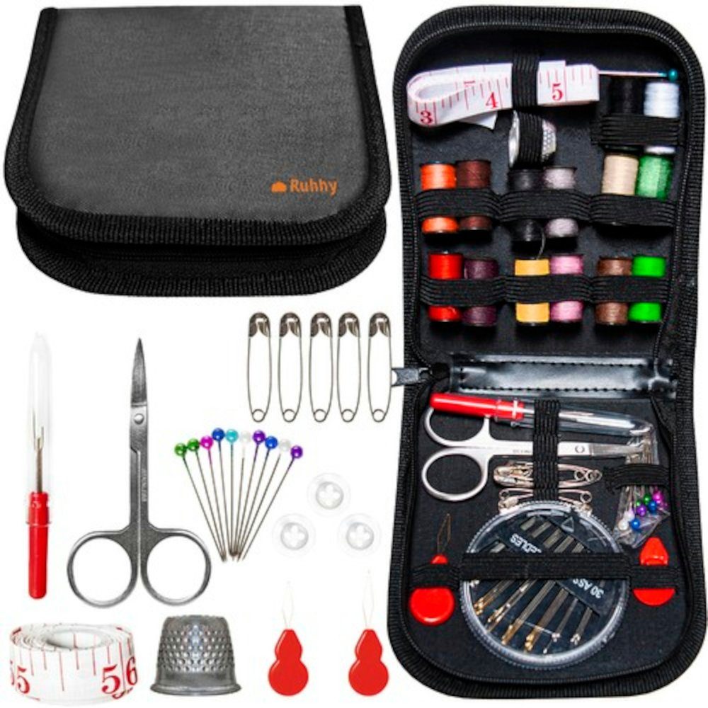 Ruhhy Nähnadeln Flickzeug Nähset, Spar-Set 70 St., flicken, Fäden und Zubehör ist perfekt für Anfänger und Fortgeschrittene