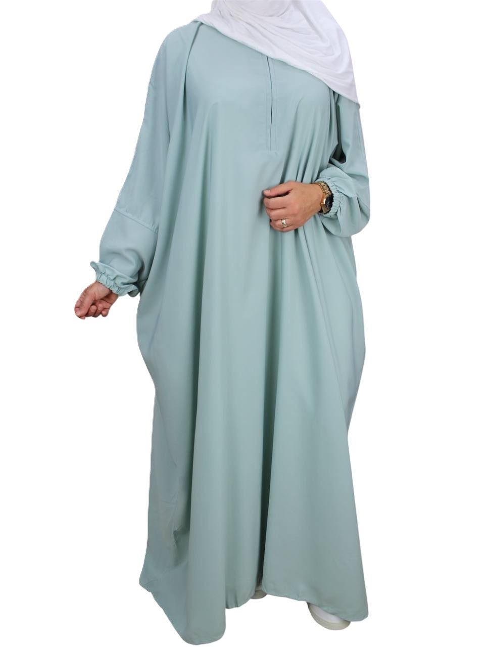Aymasal Stillkleid Abaya Maryam mit Reißverschluss Umstandskleid Stillmode Islam Modest Reißsverschluss bis zum Bauchbereich, Ideal zum stillen
