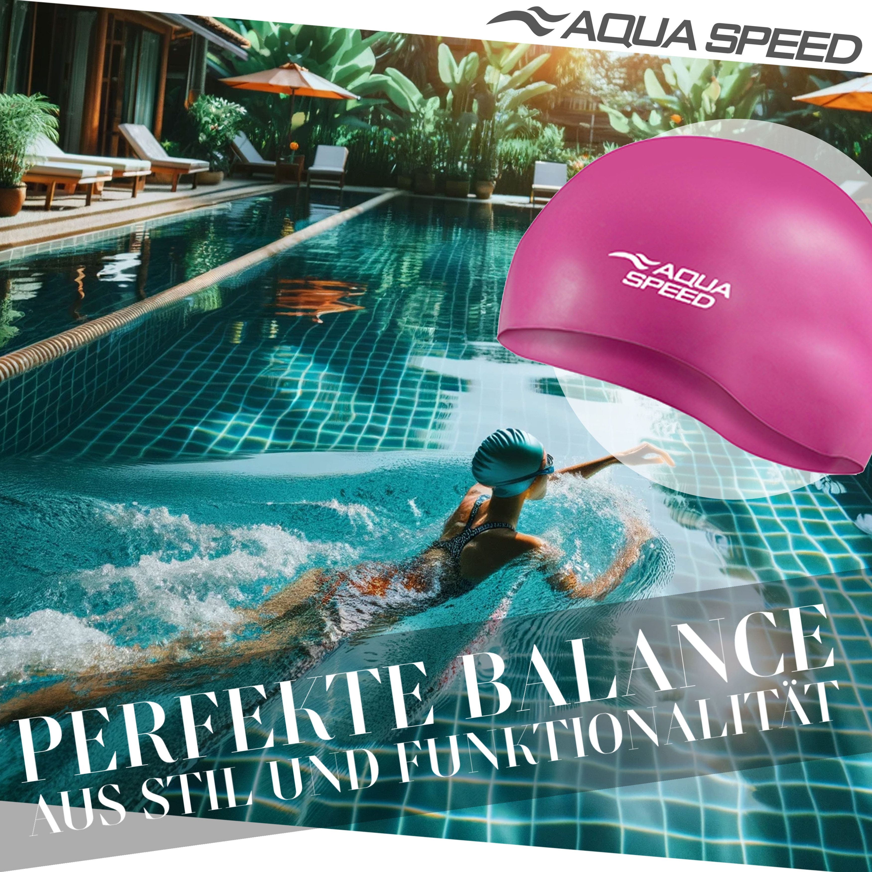Aqua Speed Badekappe Schwimmhaube mit bequemer Passform Weich & chlorresistent, Weich & wasserfest – Ideal für Sport, Freizeit & Wassergym