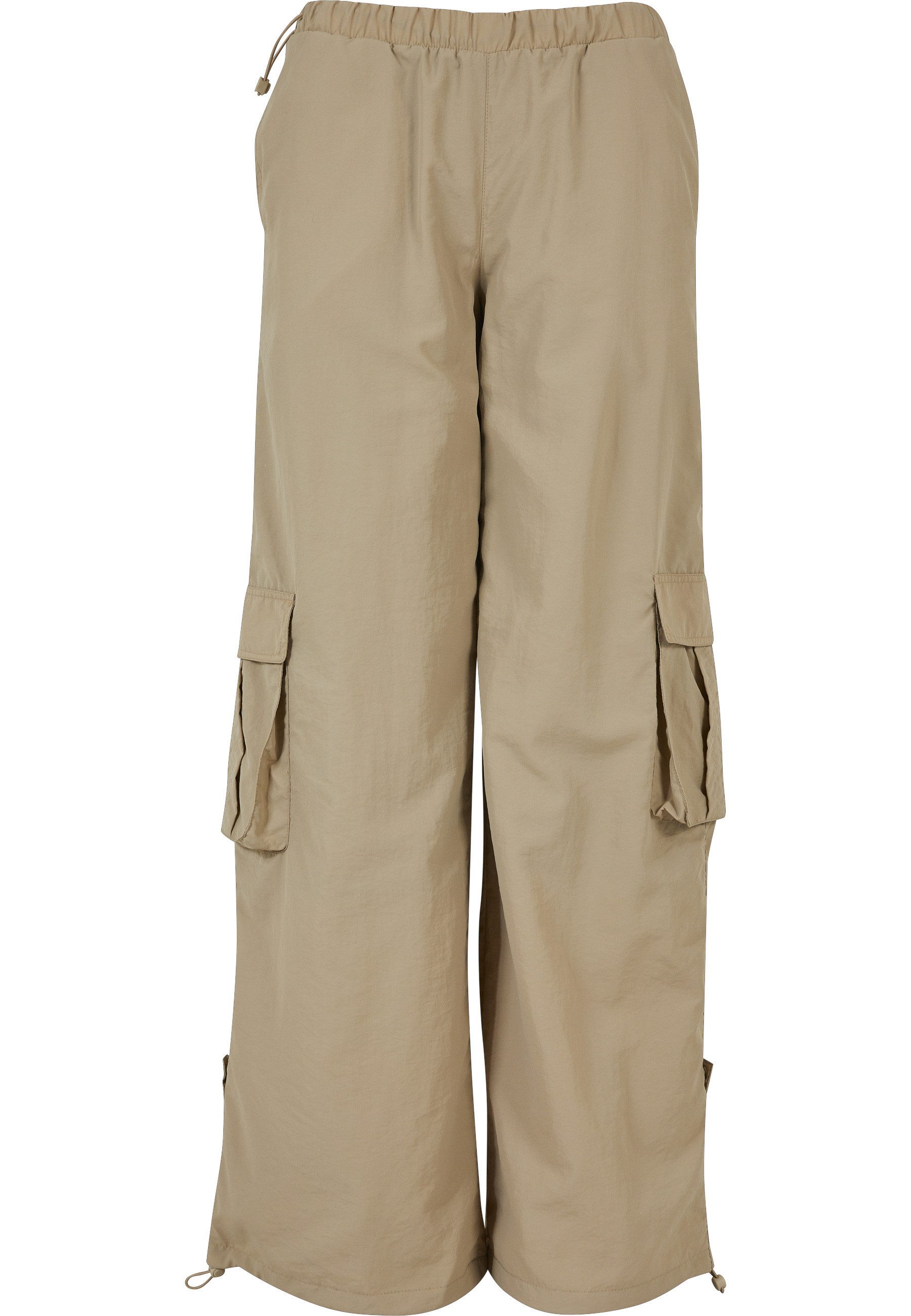 URBAN CLASSICS Stoffhose Urban Classics Damen Ladies Wide Crinkle Nylon Cargo Pants (1-tlg)