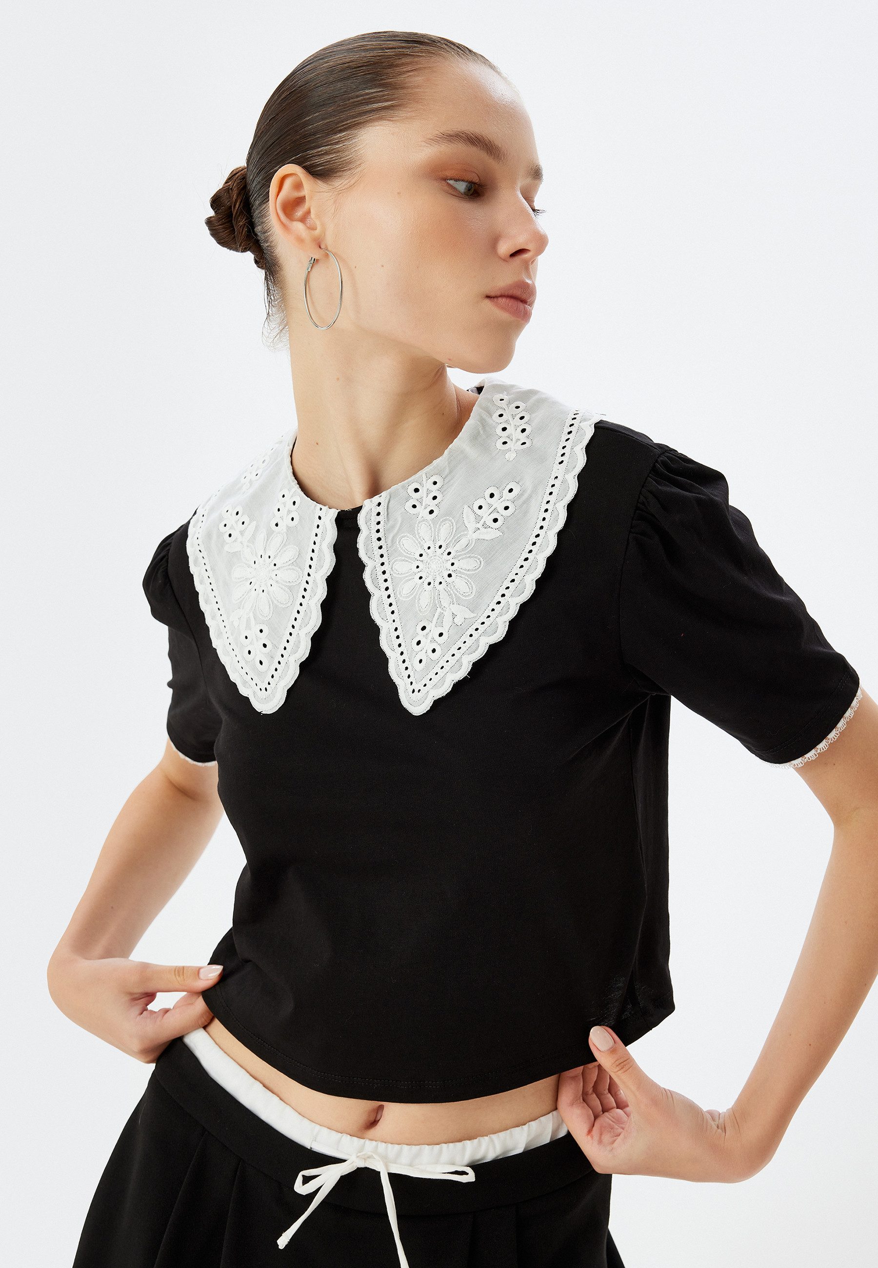 Koton T-Shirt Bubikragen Kurzärmelig günstig online kaufen