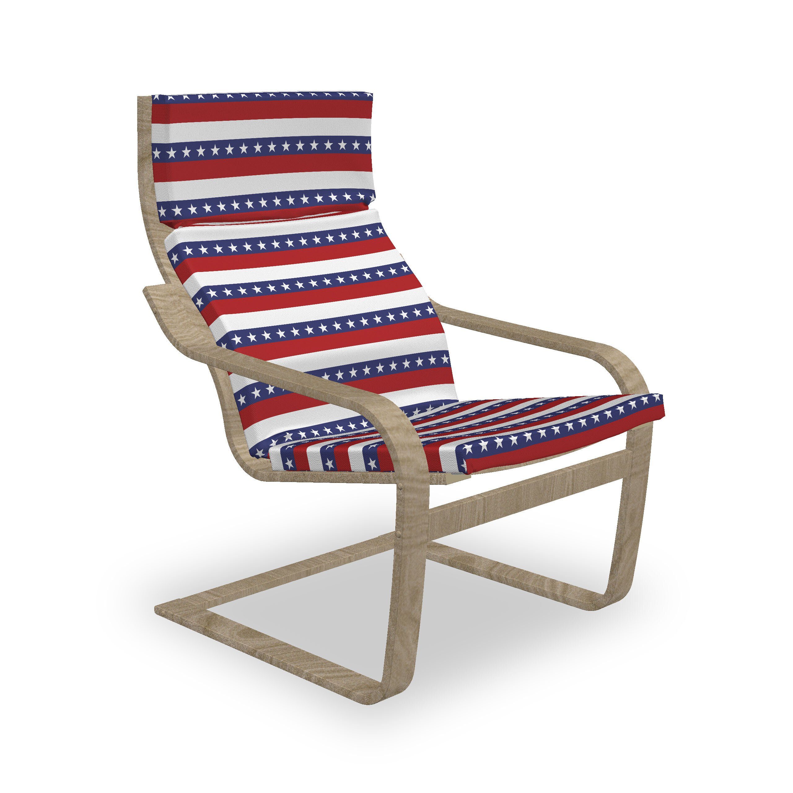 Abakuhaus Stuhlkissen Sitzkissen mit Stuhlkissen mit Hakenschlaufe und Reißverschluss, 4. Juli Amerikanische Flagge Motiv