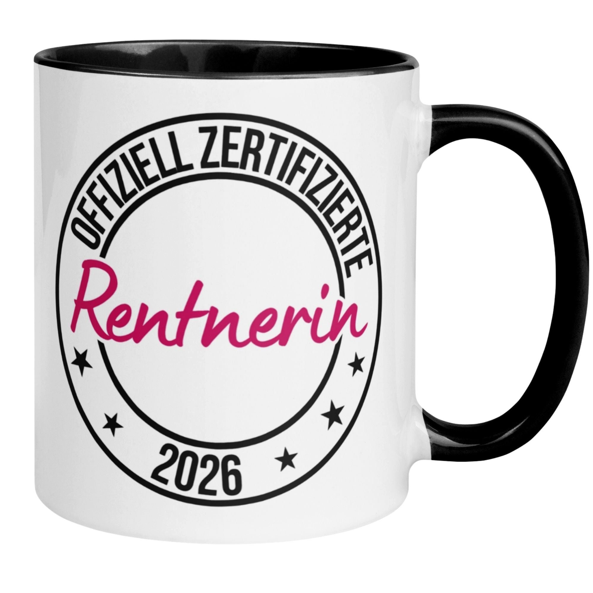 Momentals Tasse Rente Geschenk Frau – „Offiziell Zertifizierte Rentnerin 2026“, Gratis Versand · Links-&Rechtshänder · Spülmaschinenfest
