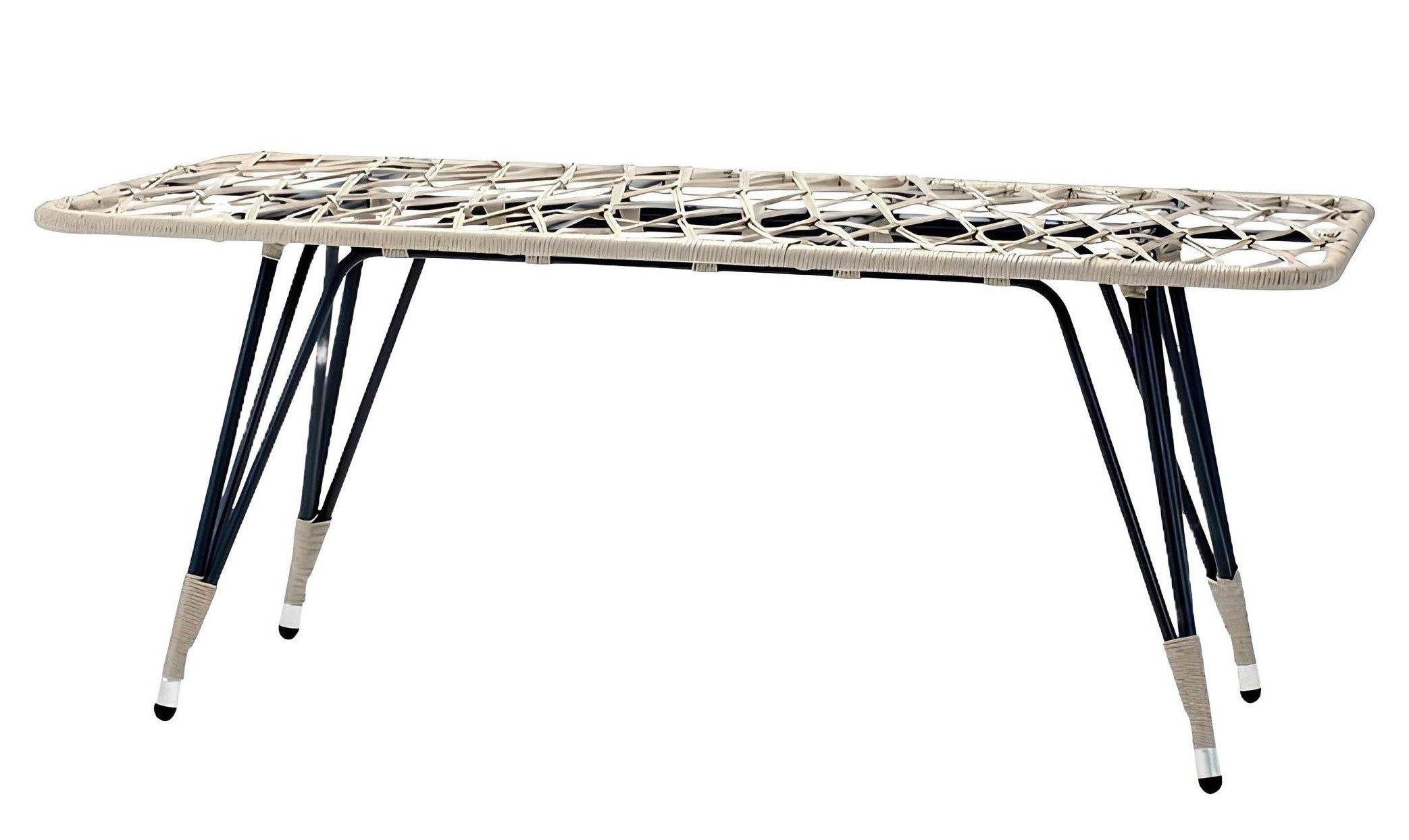 Xlmoebel Gartentisch Hochwertiger moderner Rattan-Kaffeetisch in luxuriösem Grau (Tisch), Hergestellt in Europa