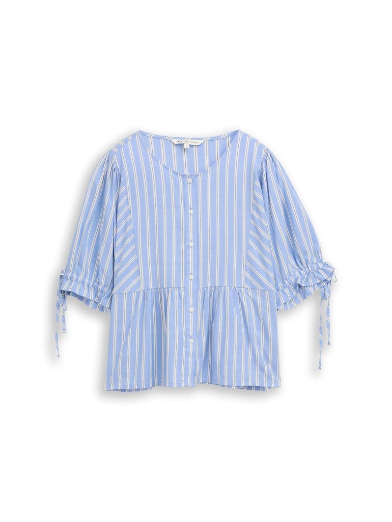 TOM TAILOR Denim Blusentop blouse with sleeve ribbon deta