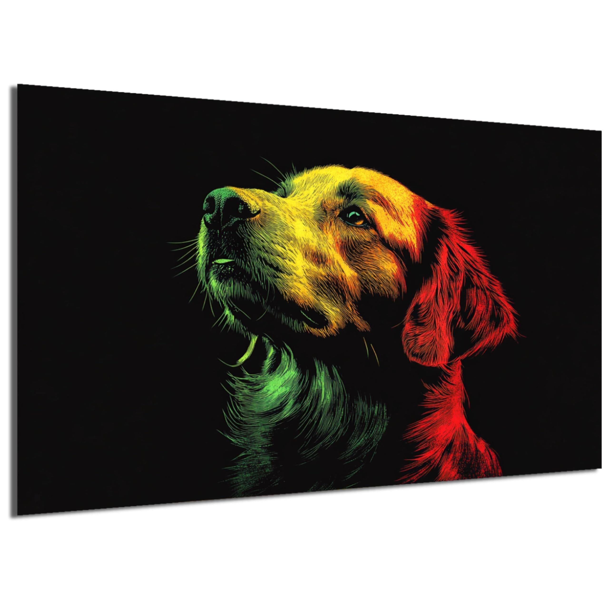 DARO Design Wandbild Hunde Pop Art Wandbilder Wand Deko Bilder Modern Leinwandbild, (Golden Retriever - Bild klein Wohnzimmer Schlafzimmer Büro Flur Esszimmer Einteilig Querformat Fotodruck Pop-Art Hunde), 20x30 cm