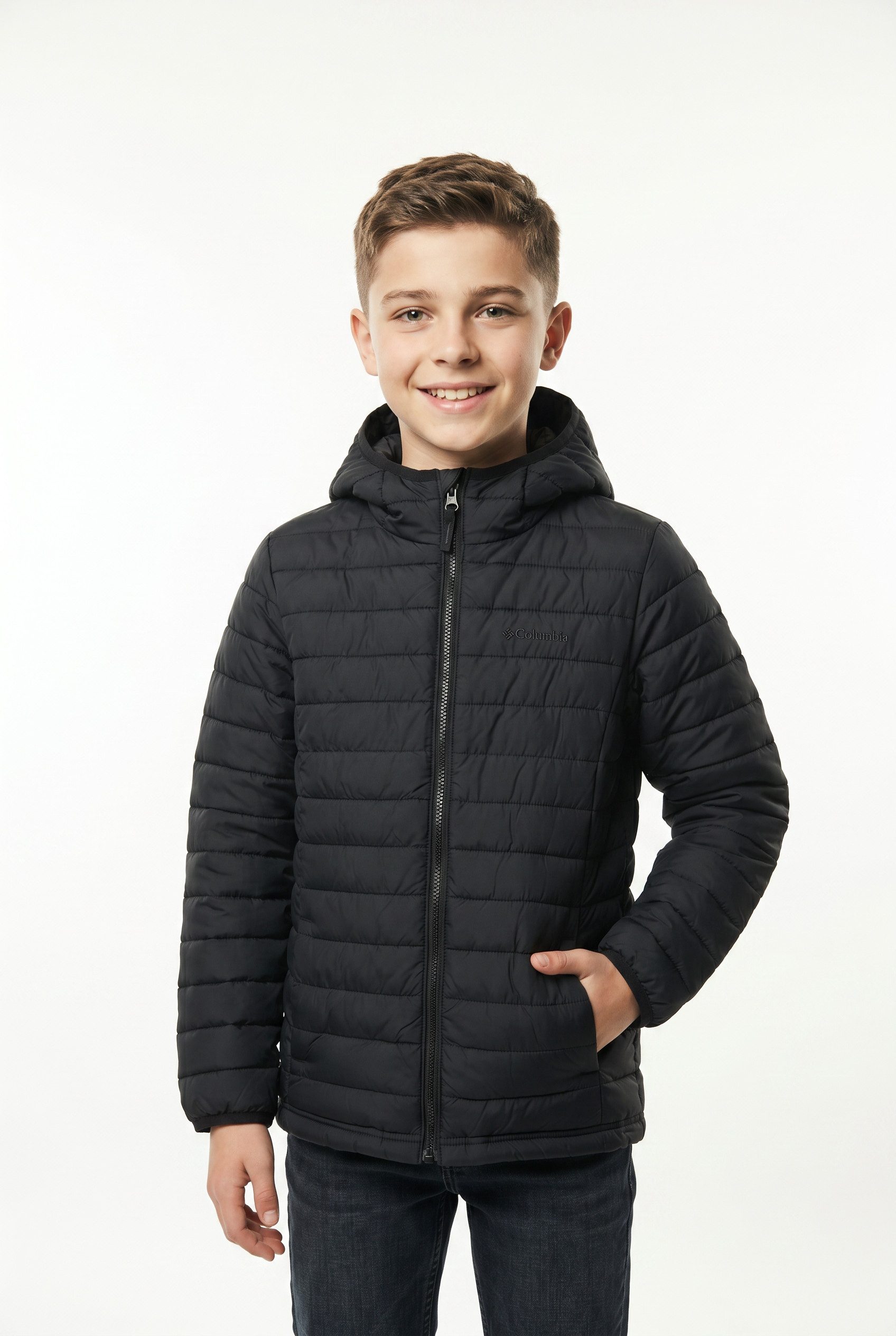 Columbia Steppjacke Powder Lite II Hooded Jacket mit hochschließendem Kragen, wasserabweisend, windabweisend