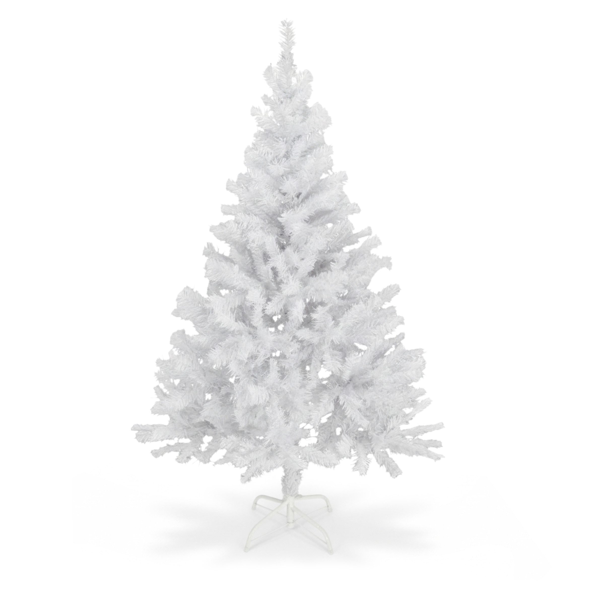 Spetebo Künstlicher Weihnachtsbaum Künstlicher Weihnachtsbaum groß - 150 cm / weiß, Kunstbaum, Kunst Tannenbaum Christbaum inklusive Baumständer