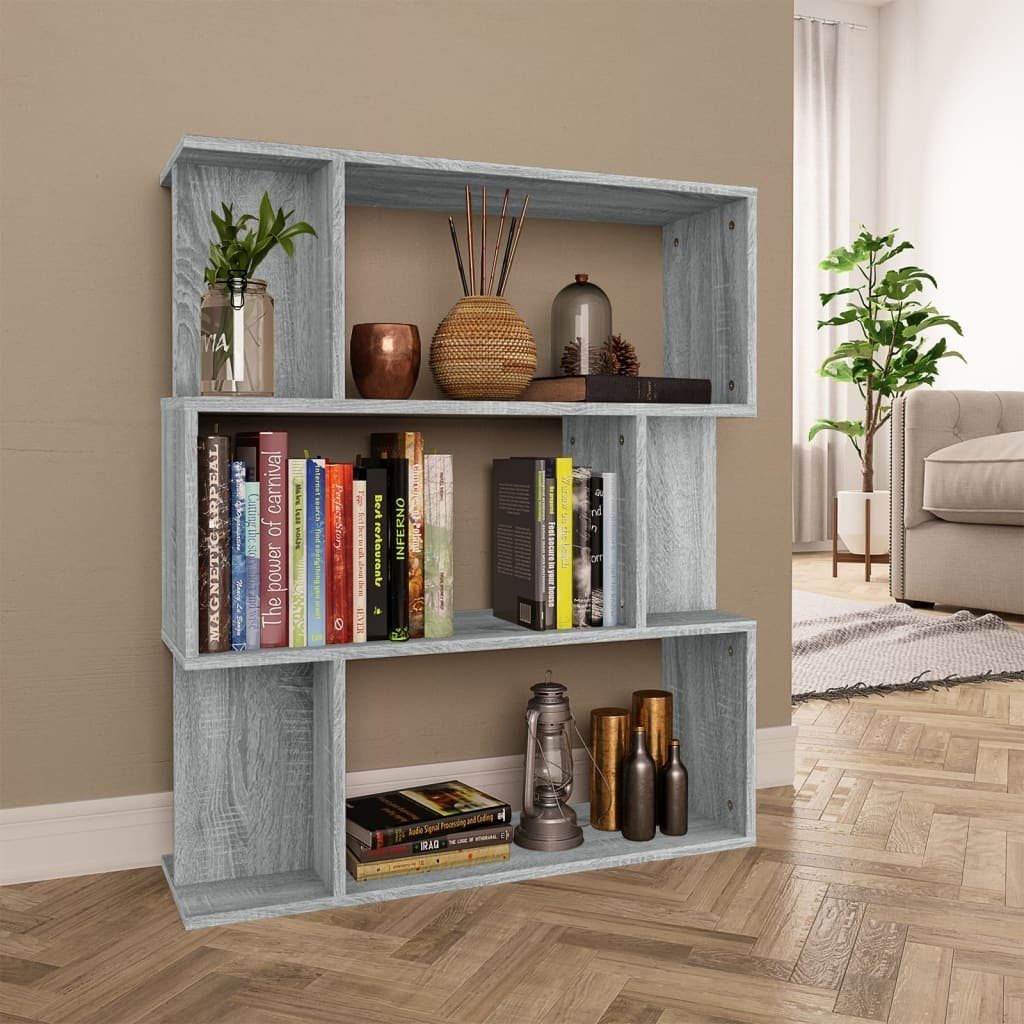 vidaXL Bücherregal Bücherregal/Raumteiler Grau Sonoma 80x24x96 cm Holzwerkstoff, 1-tlg.