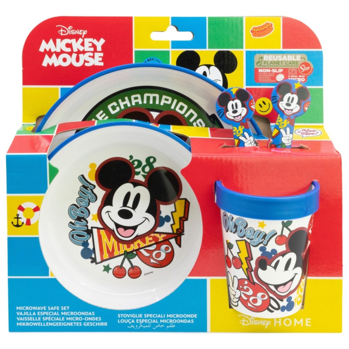 Disney Mickey Mouse Kindergeschirr-Set Set 5-teilig Rutschfestes Ess-Set (5-tlg)