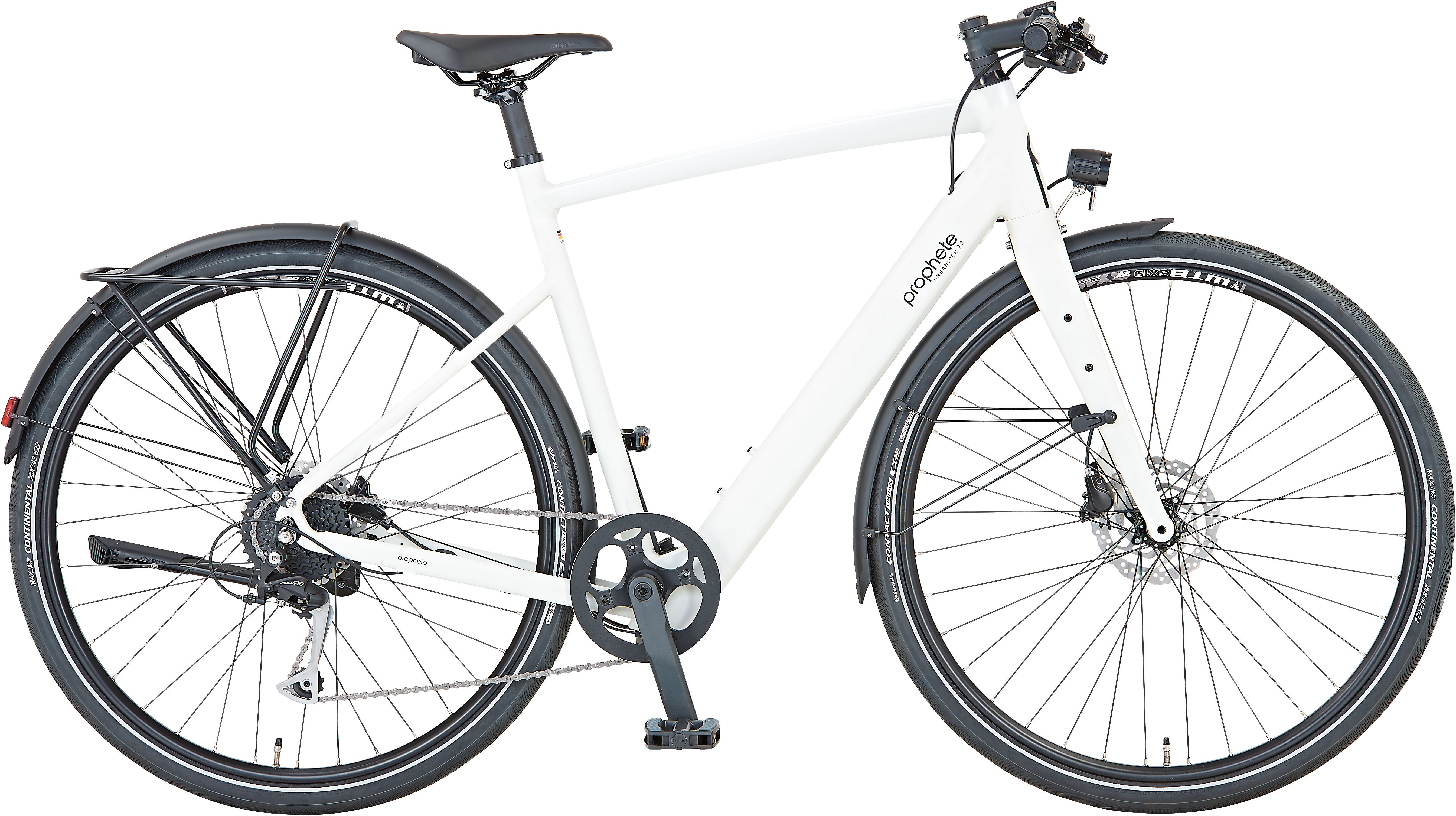 Prophete E-Bike Urbanicer 2.0, 9 Gang Shimano Alivio Schaltwerk, Kettenschaltung, Heckmotor, 360 Wh Akku, Pedelec, Elektrofahrrad für Herren, Urbanbike