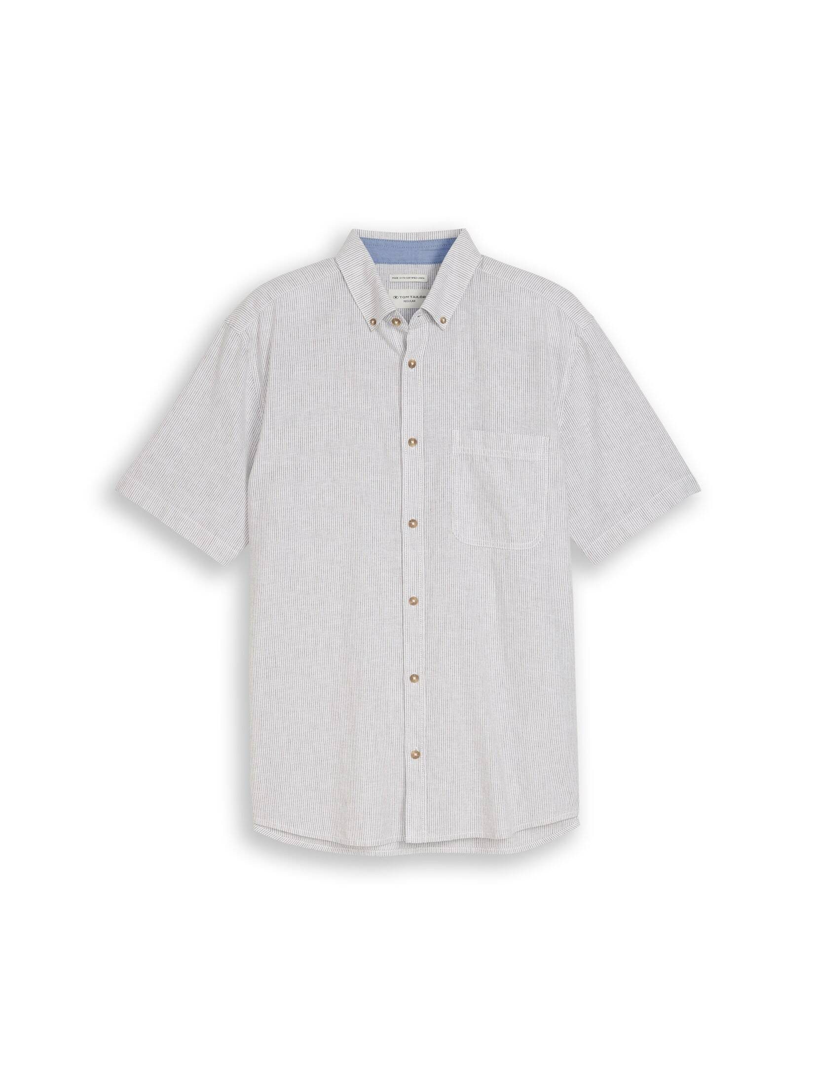 TOM TAILOR Kurzarmhemd Blusen & Shirts Regular Fit Kurzarmhemd mit Leinenanteil