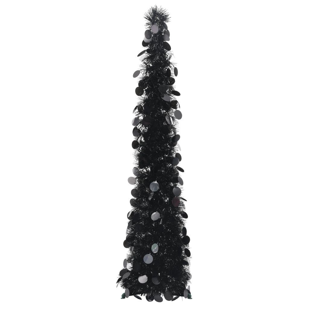 furnicato Künstlicher Weihnachtsbaum Künstlicher Pop-Up-Weihnachtsbaum Schwarz 120 cm PET