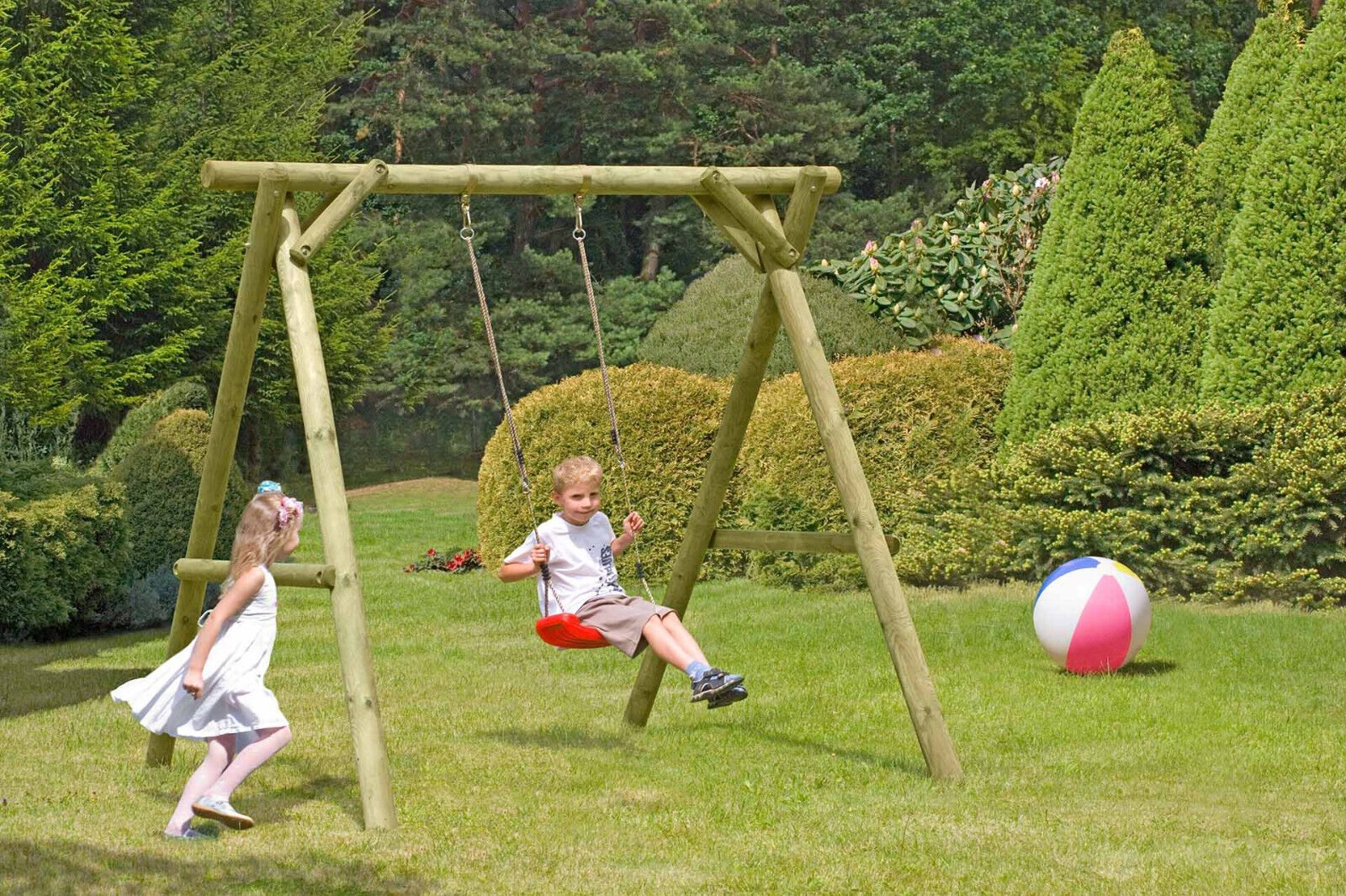 Gartenpirat Schaukelgestell Schaukelgestell Schaukelgerüst für Kinder Holz KDI Classic TÜV Geprüft, TÜV Geprüft