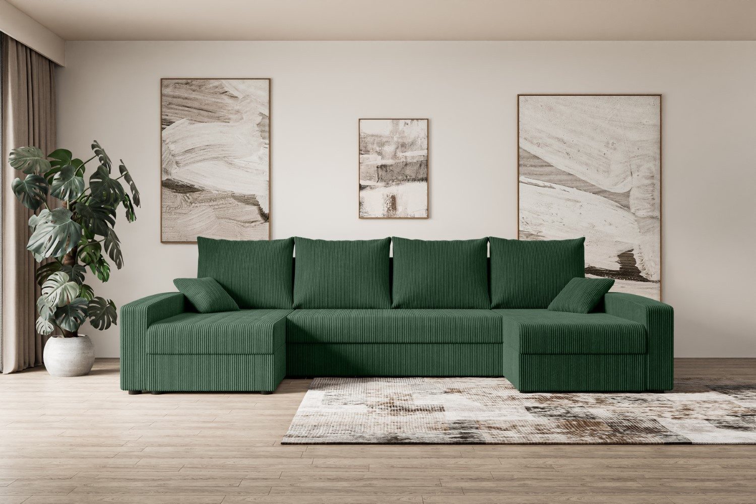 ALTDECOR Wohnlandschaft ALESIA-U, Couch mit Schlaffunktion, Wohnzimmer - Wo günstig online kaufen