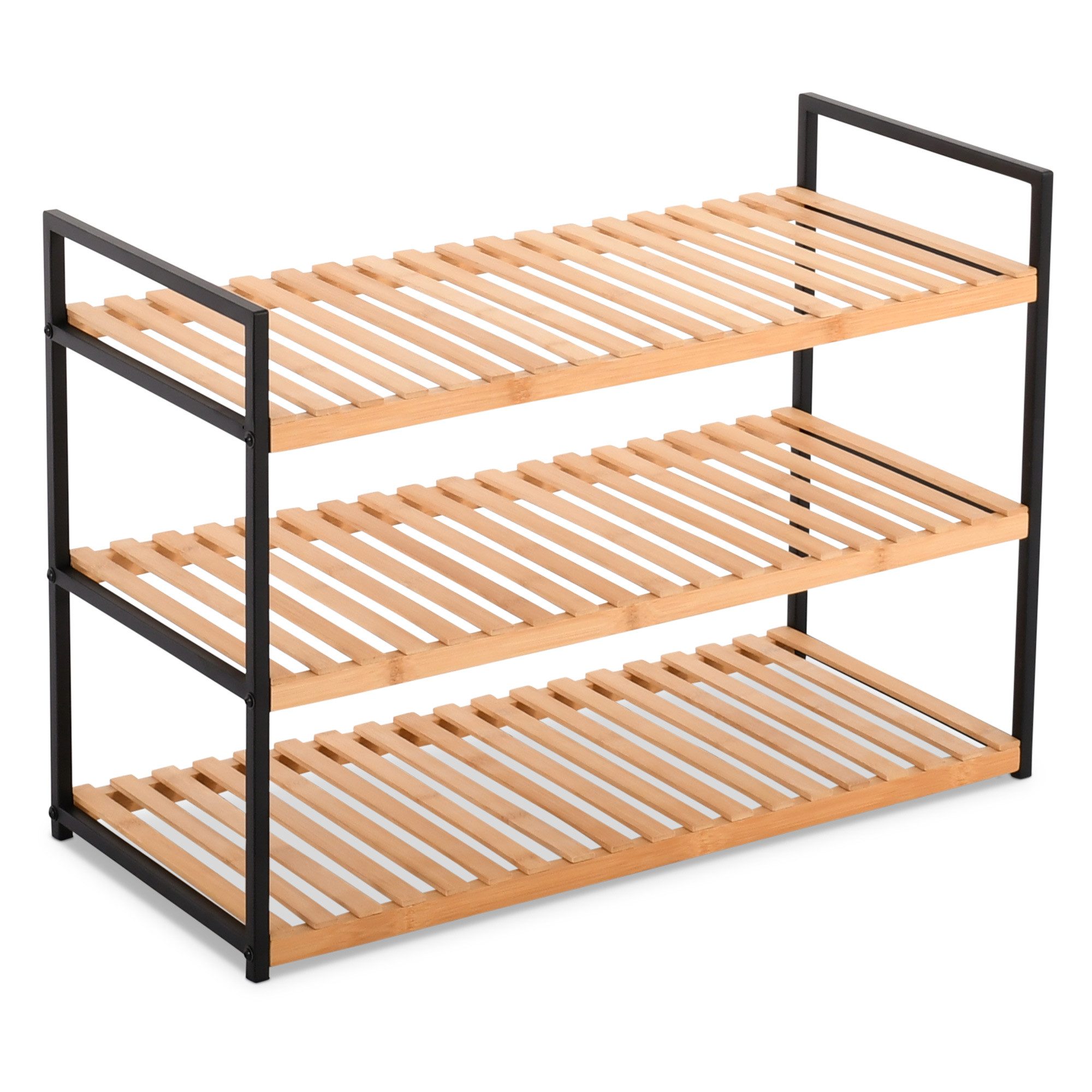 Raburg Schuhregal Schuhablage, Bambus, Kava, 2 Böden, für Flur, Schlafzimmer oder Bad, modernes Design