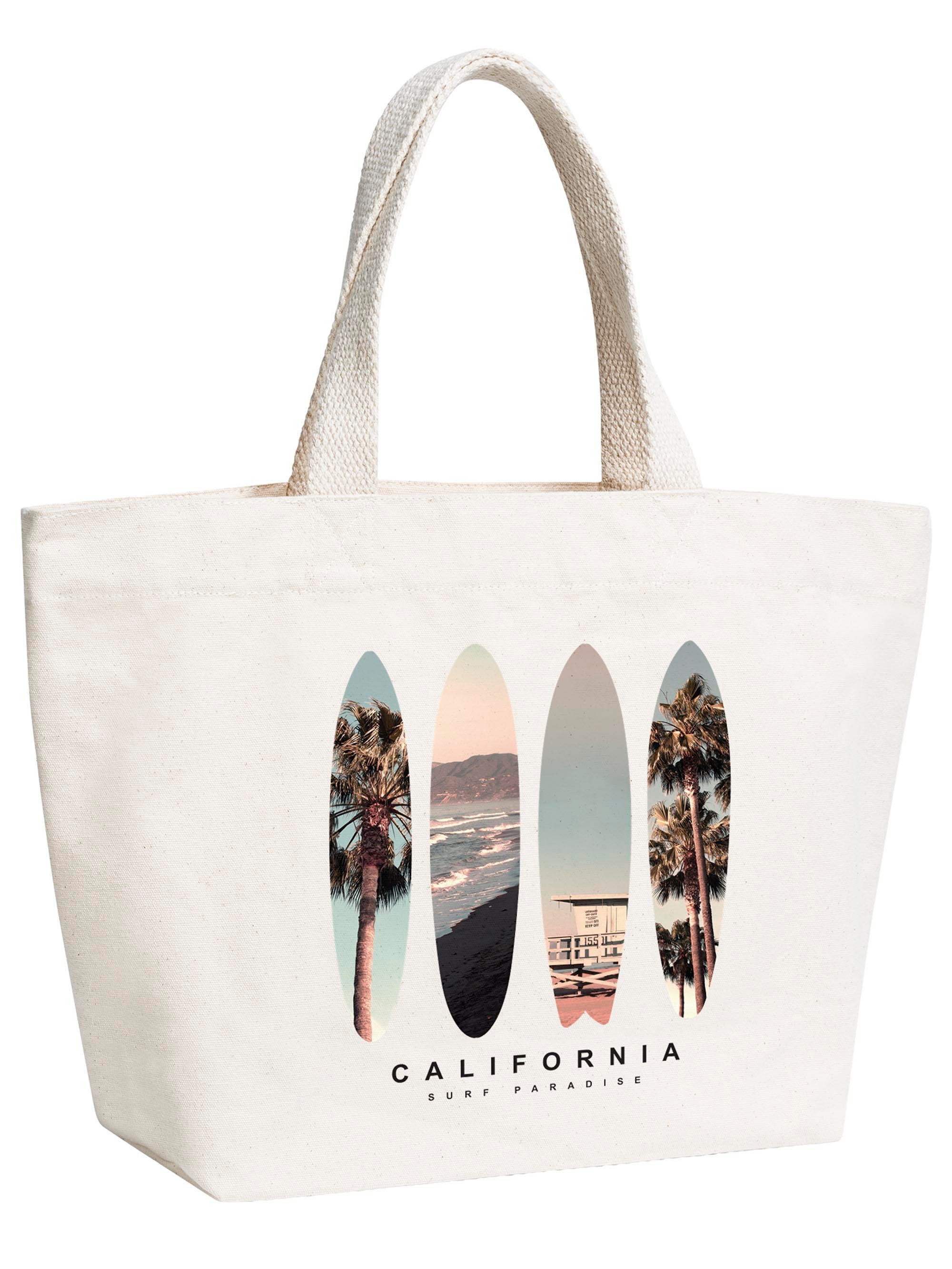 Neverless Strandtasche Strandtasche Shopper - Design Surf Paradise – Canvas Tote Bag Damen