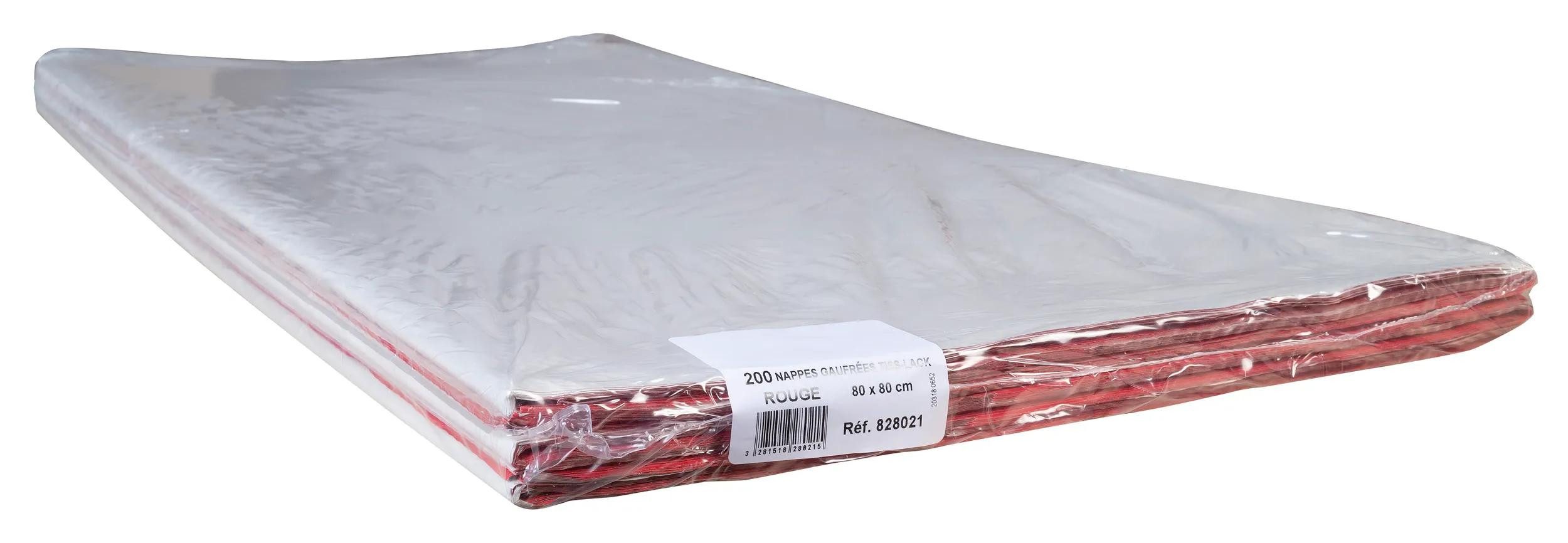 PROnappe Tischband Papiertischdecken, auf gefaltet, Pack 200 St 80x80cm Rot 828021I, Nappes papier au format