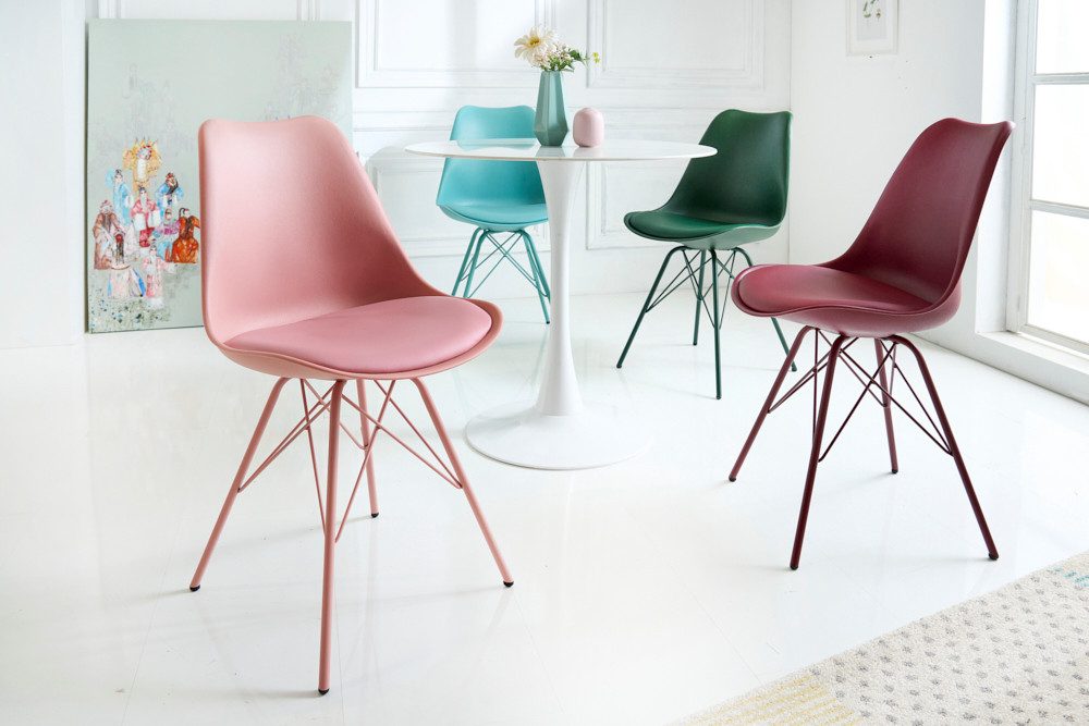 riess-ambiente Polsterstuhl SCANDINAVIA MEISTERSTÜCK rot (1 St), Esszimmer · Kunstleder · Metall · Retro